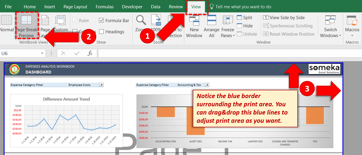 How Can I Change Print Area In Excel Template? | Someka Faq for How To Change Printable Area In Excel