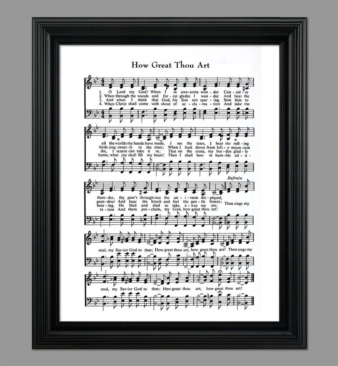 How Great Thou Art Hymn Lyrics - Sheet Music Art - Hymn Art inside How Great Thou Art Lyrics Printable
