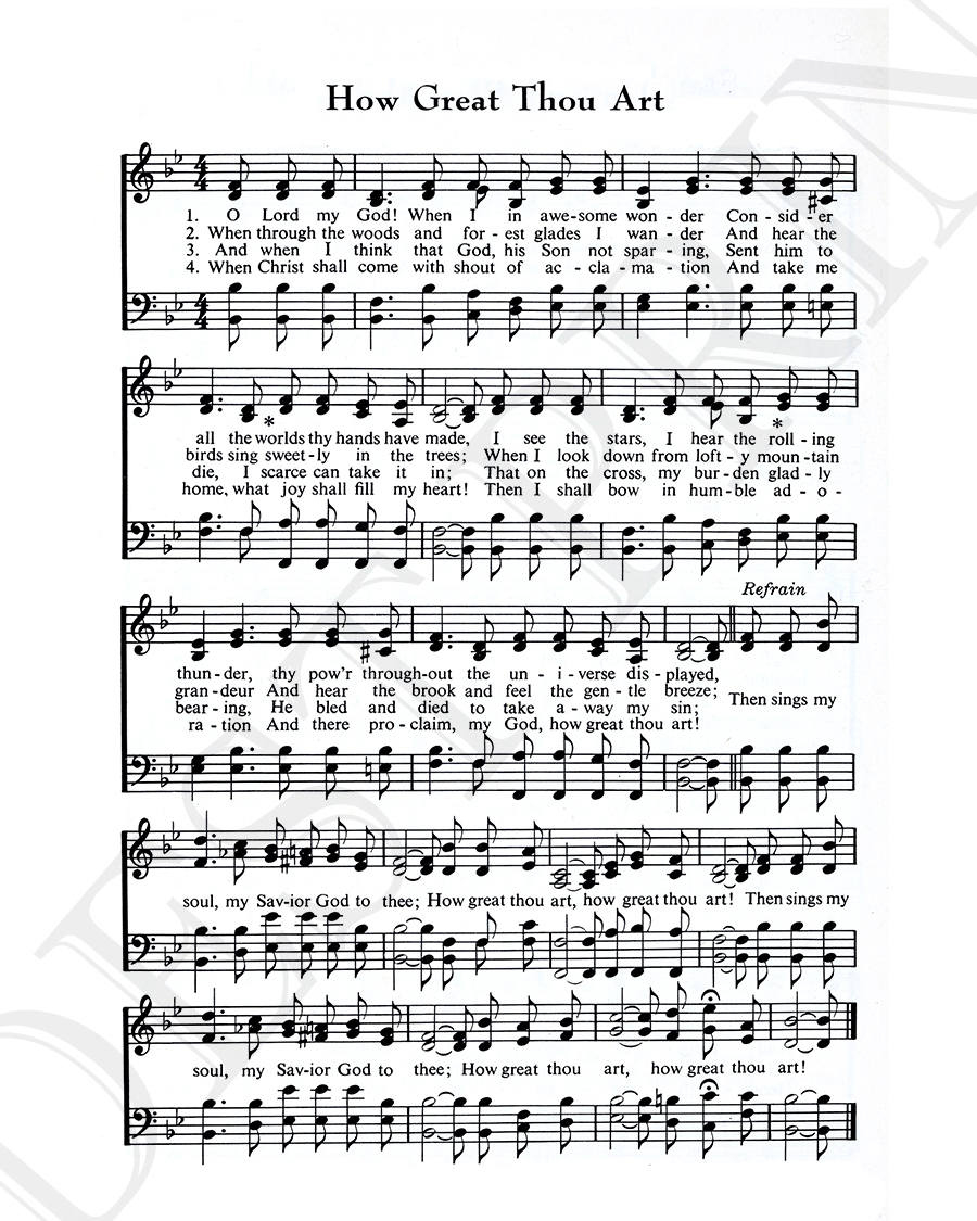 How Great Thou Art Hymn Lyrics - Sheet Music Art - Hymn Art intended for How Great Thou Art Lyrics Printable