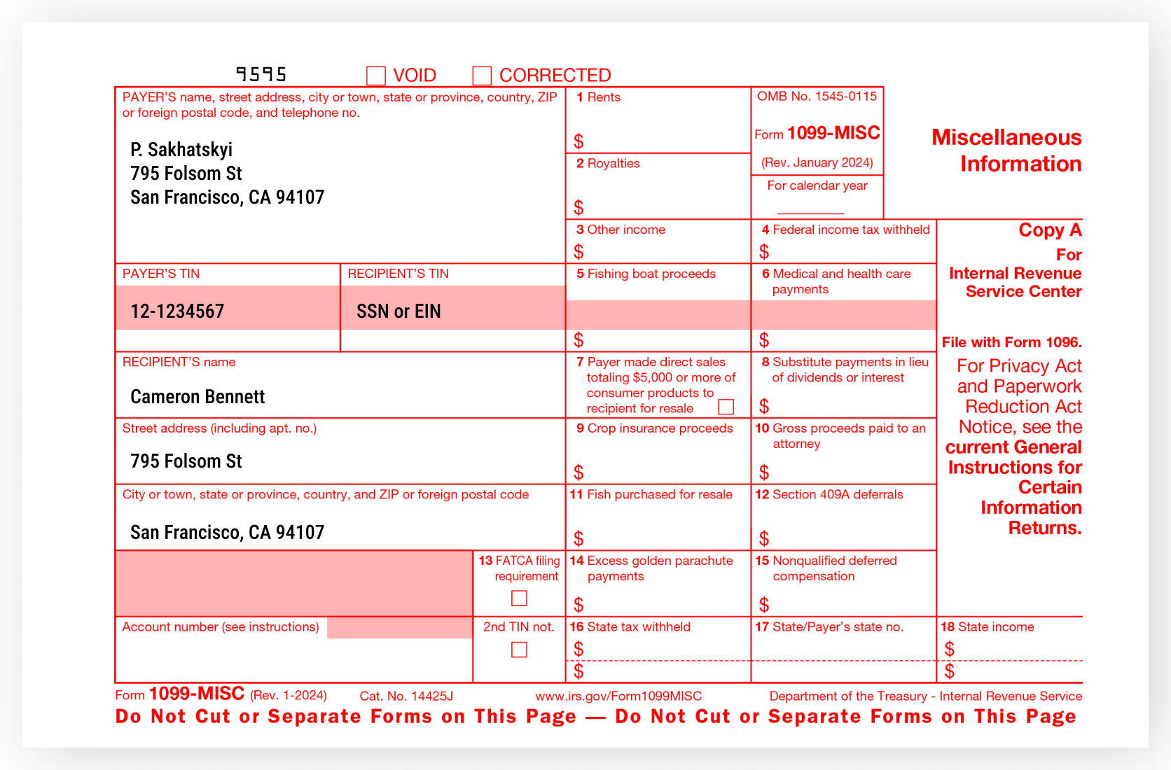 How To Fill Out Irs 1099-Misc Form Pdf 2025 | Pdf Expert throughout Printable 1099 Form For Contractors