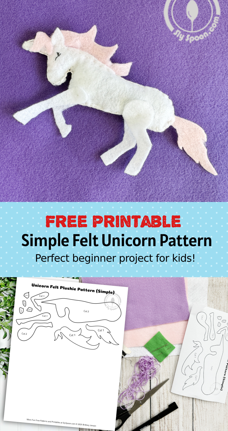How To Hand Sew A Simple Felt Unicorn - Free Printable Pattern within Printable Free Unicorn Sewing Pattern