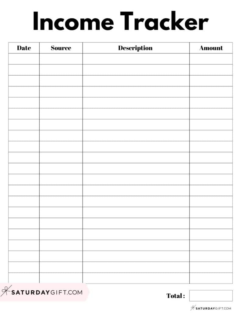 Income Tracker Printable - 19 Cute &amp;amp; Free Printable Templates inside Free Printable Income And Expense Worksheet