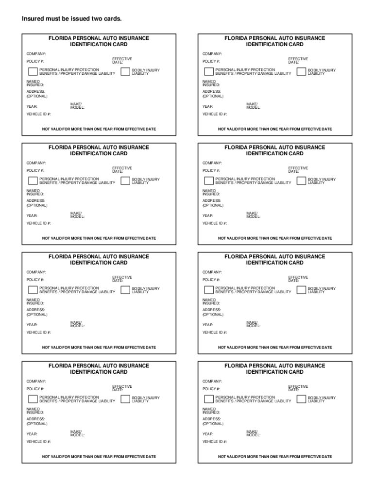Insurance Card Template - Fill Online, Printable, Fillable, Blank intended for Printable Auto Insurance Card Template Free Download