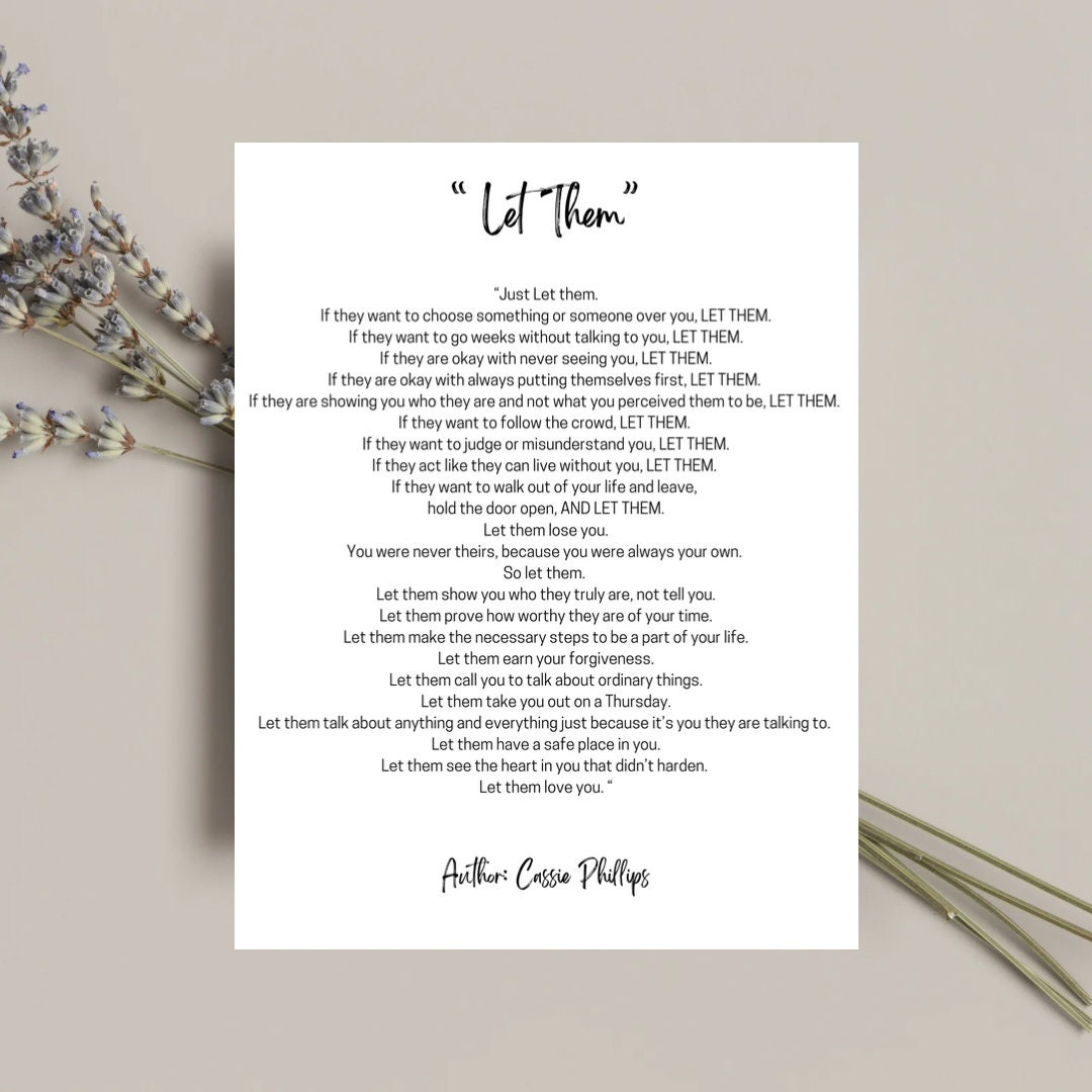 Let Them Poem 8.5X11 Digital Print - Etsy for Let Them Poem Printable Free