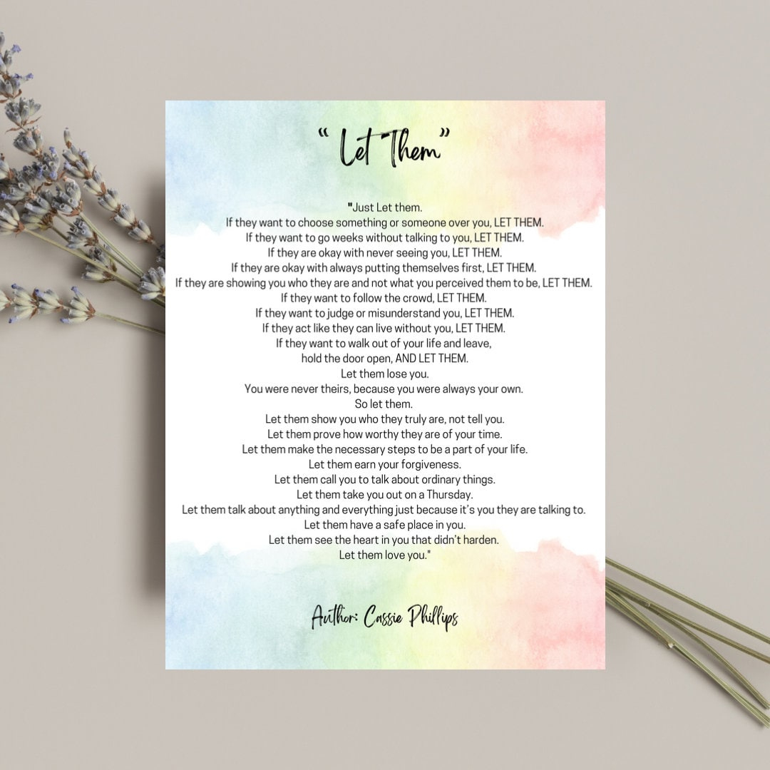 Let Them Poem 8.5X11 Digital Print - Etsy intended for Let Them Poem Printable Free