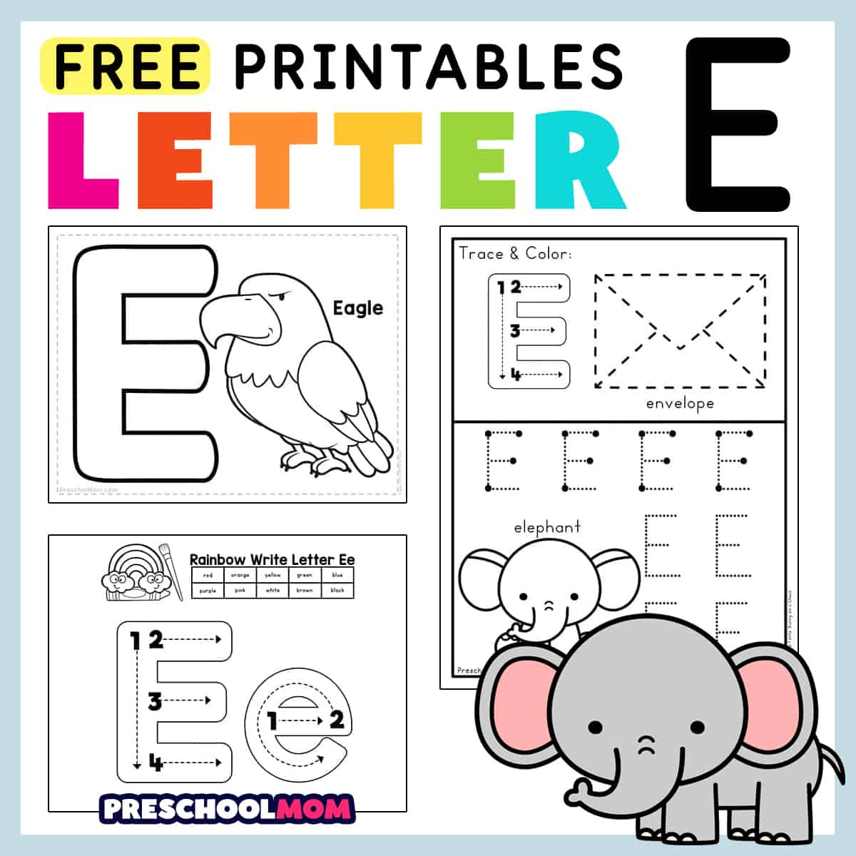 Letter E Preschool Printables - Preschool Mom pertaining to Letter E Worksheets Free Printables