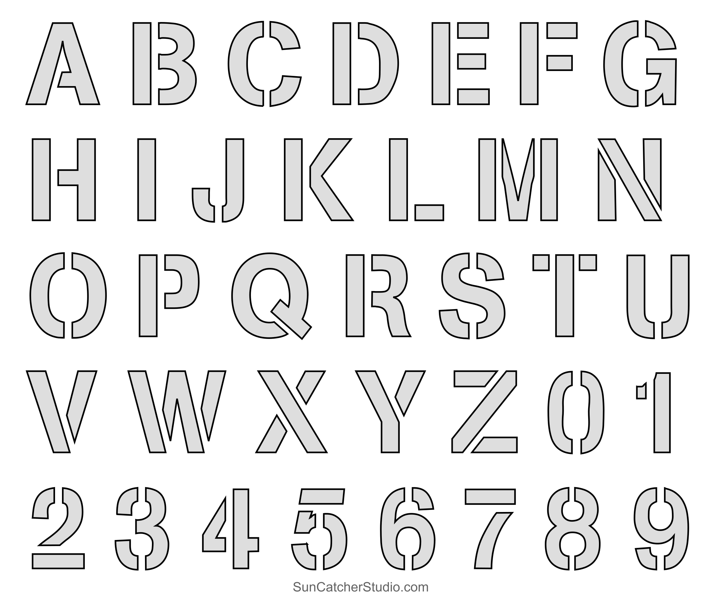 Letter Stencils (Printable Alphabet, Font, Templates, Patterns in 7 Inch Letter Stencils Printable