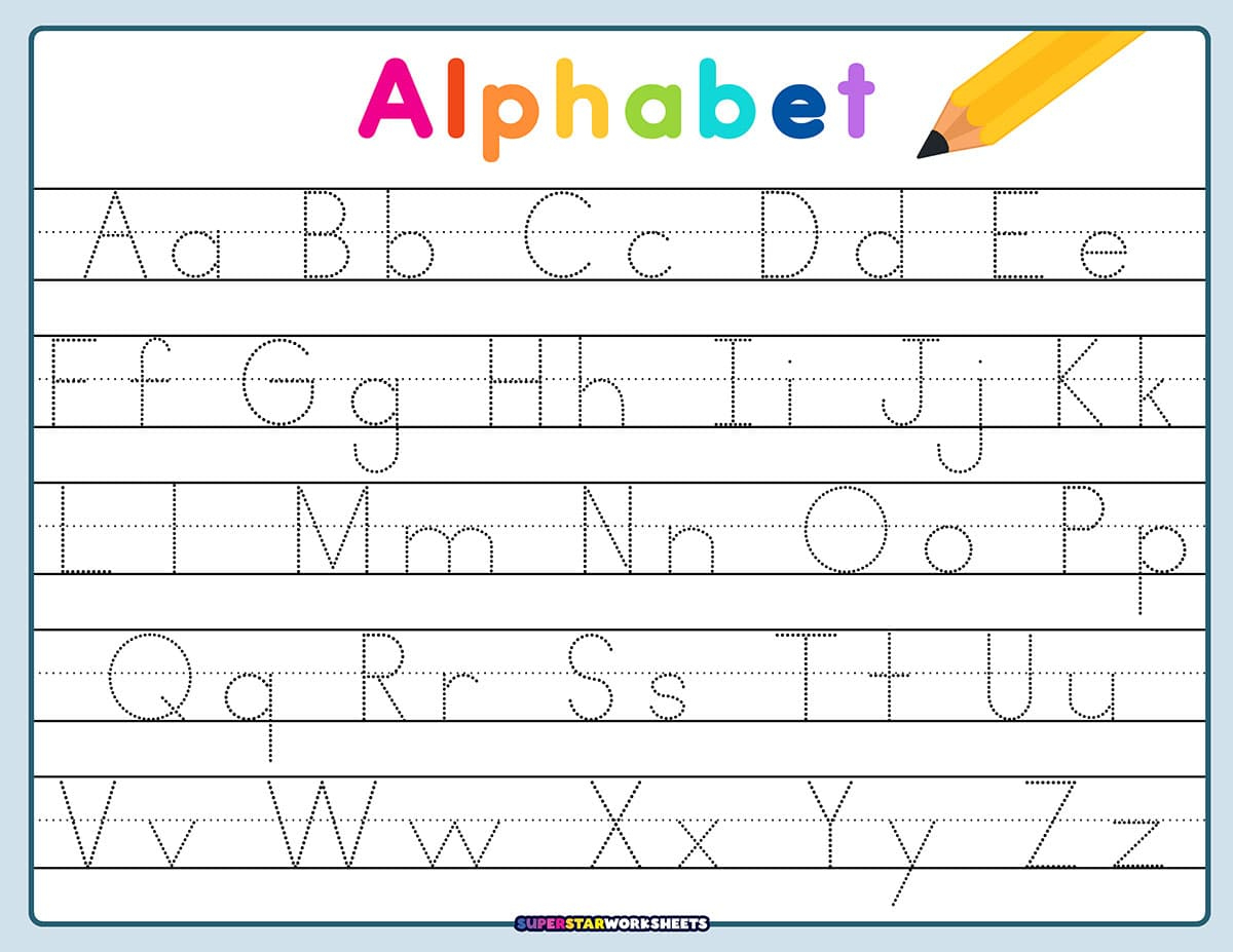 Letter Tracing Worksheets - Superstar Worksheets with Free Printable Alphabet Tracing Worksheets