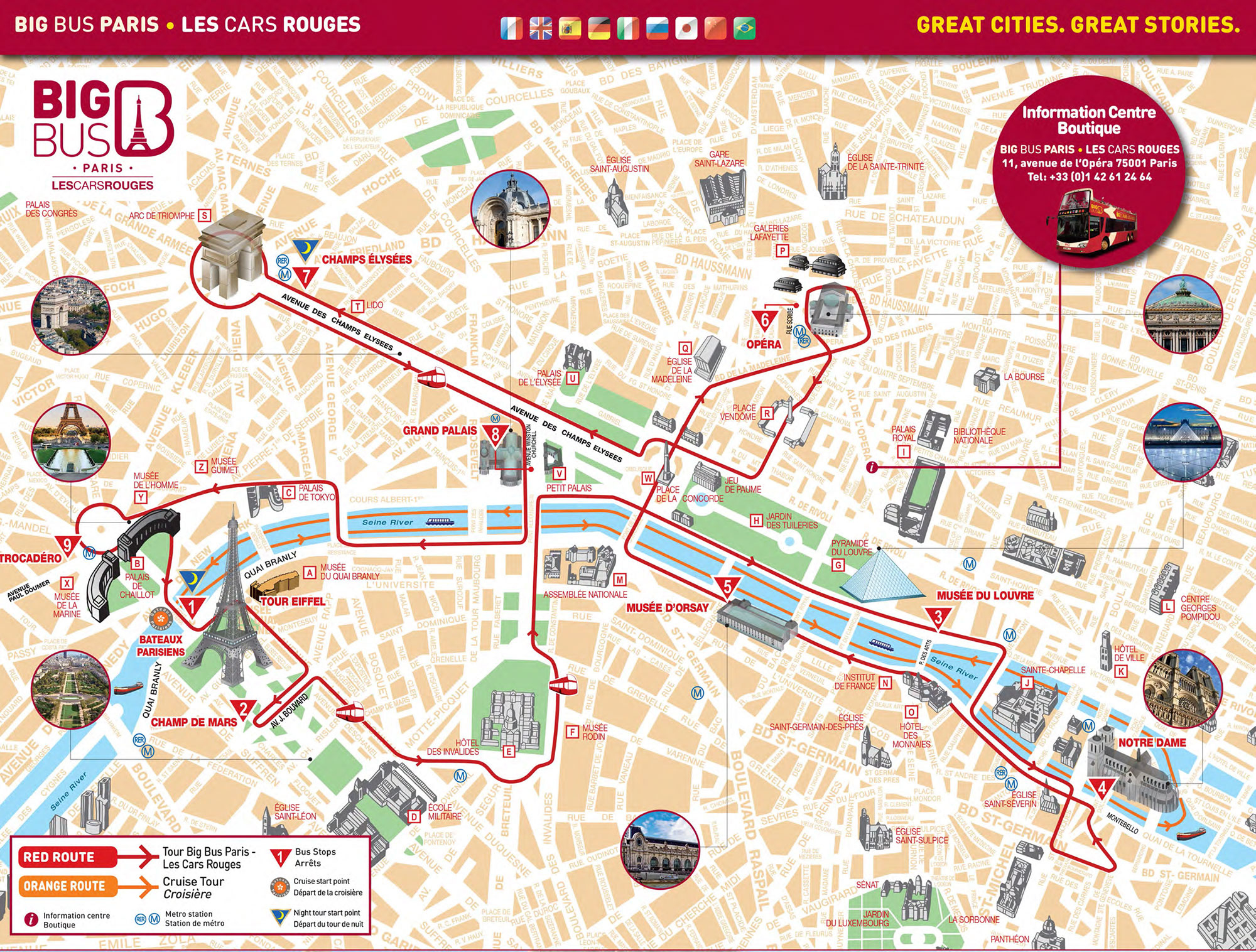 Map Of Paris Tourist Attractions, Sightseeing & Tourist Tour inside Paris Printable Maps For Tourists