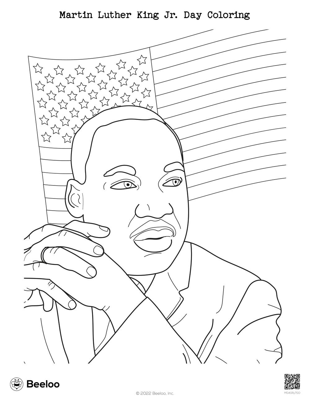 Martin Luther King Jr. Day-Themed Coloring Pages • Beeloo in Martin Luther King Picture Printable