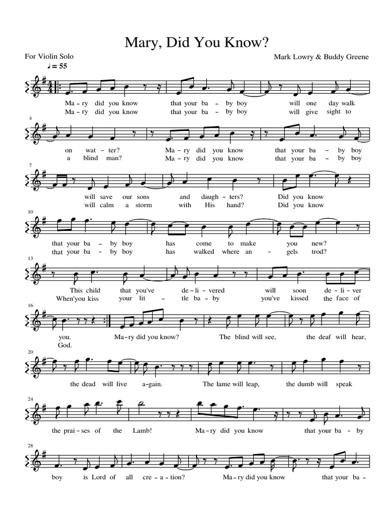Mary Did You Know | Pdf | Canonical Gospels | Jesus - Worksheets for Free Printable Sheet Music For Mary Did You Know