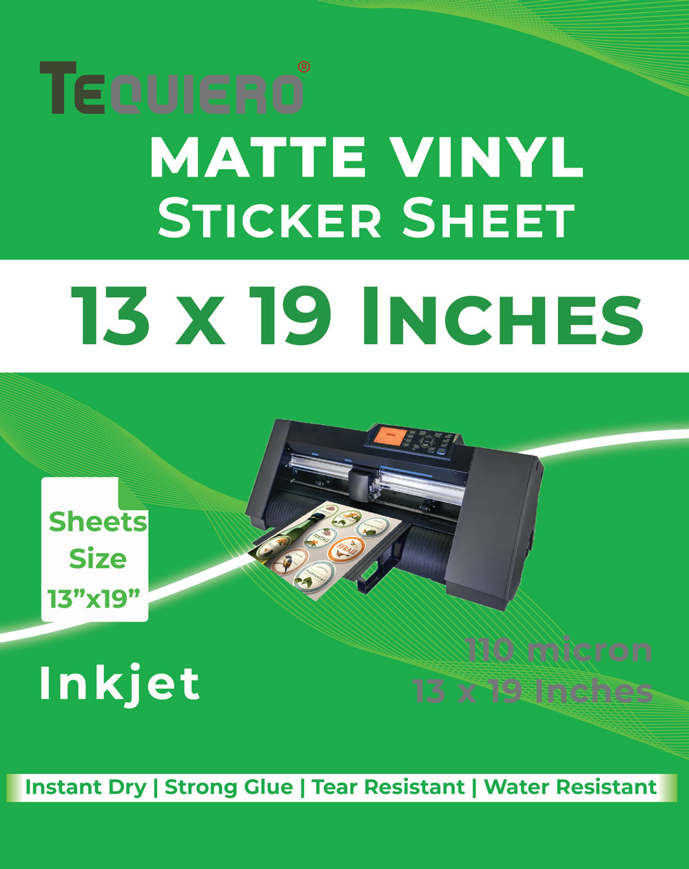 Matt Vinyl Sticker Sheet Of Size 13 X 19 Inches - Tequiero regarding 13x19 Printable Vinyl Sticker Paper