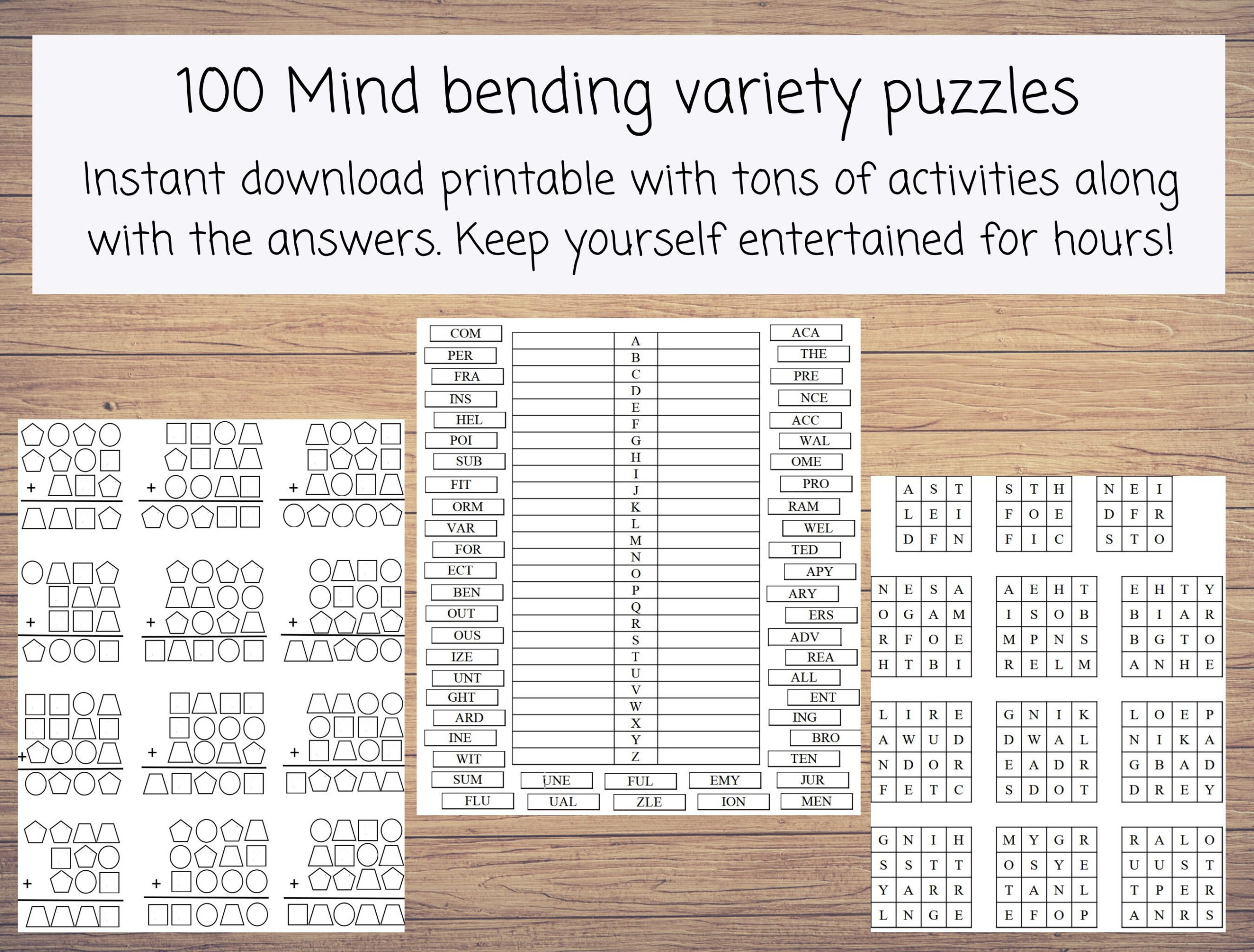 Mind Bending Variety Puzzles With 100 Different Kinds Of Adult within Brain Teaser Printable Puzzles For Adults