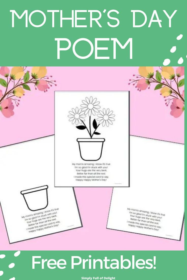 Mother'S Day Poem Printable (Free!) within Printable Mothers Day Flower Poem