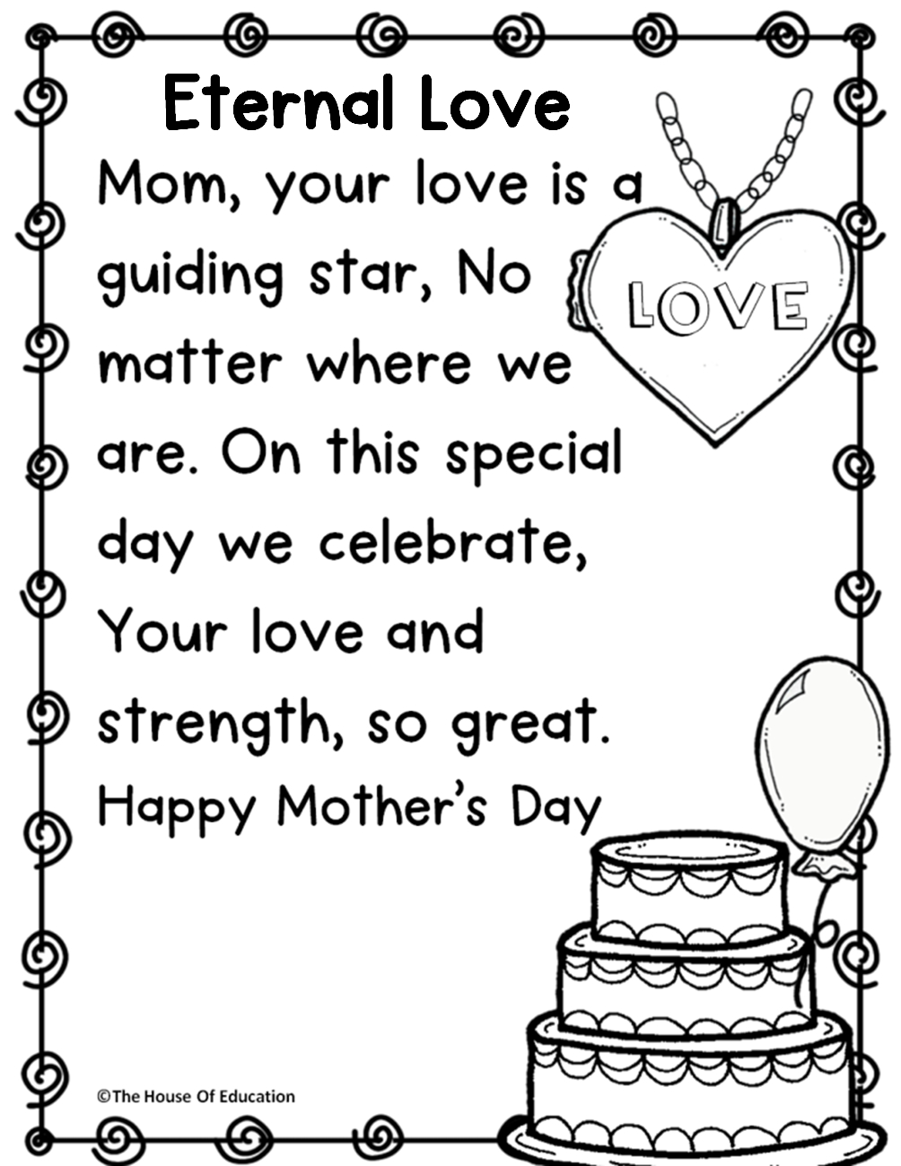 Mother'S Day Poem Templates/ Mom Like A Flower/ Poem Gift in Printable Mothers Day Flower Poem