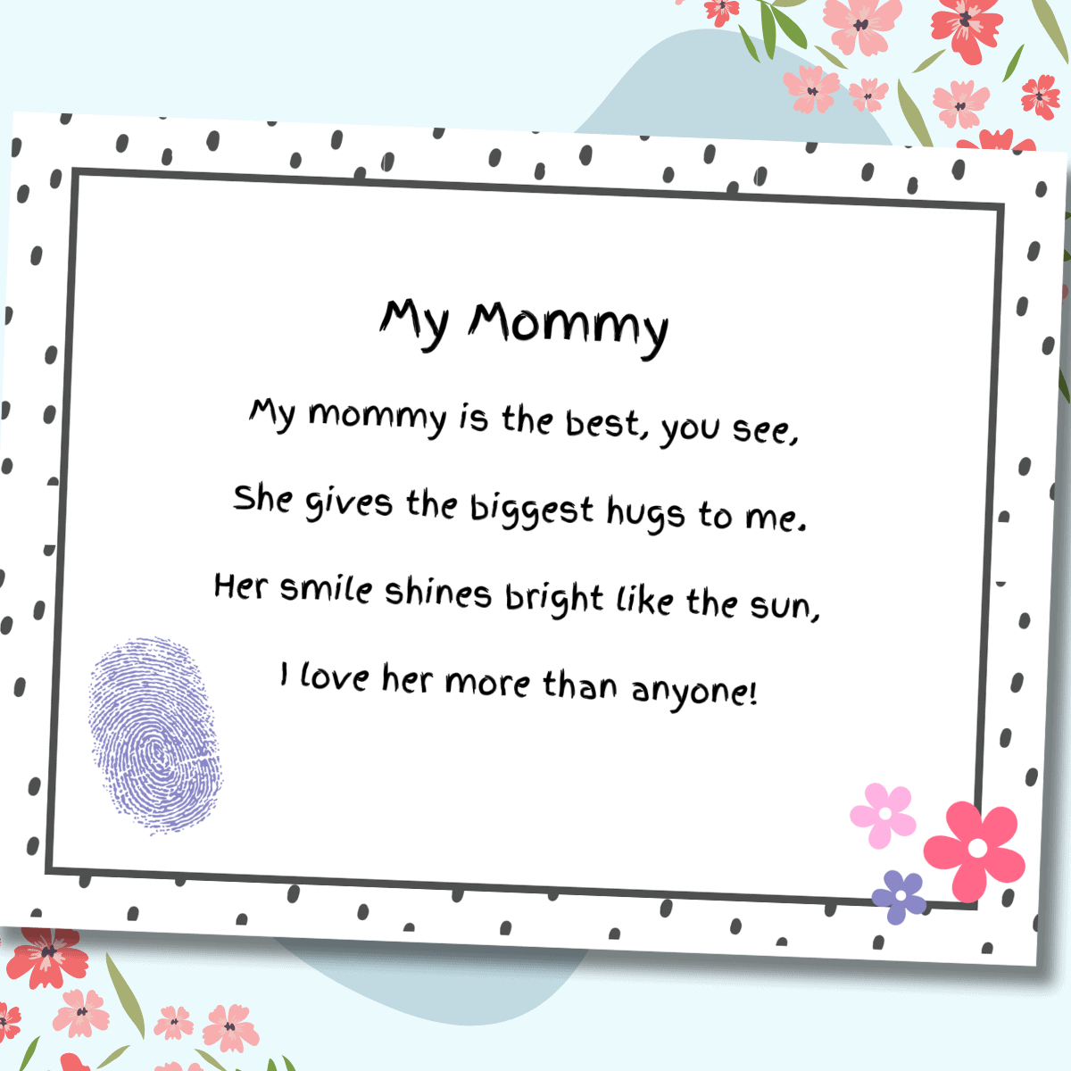 Mother&amp;#039;S Day Poems For Kids [With Free Printables] • Mindfulmazing for Free Mothers Day Poems Printable
