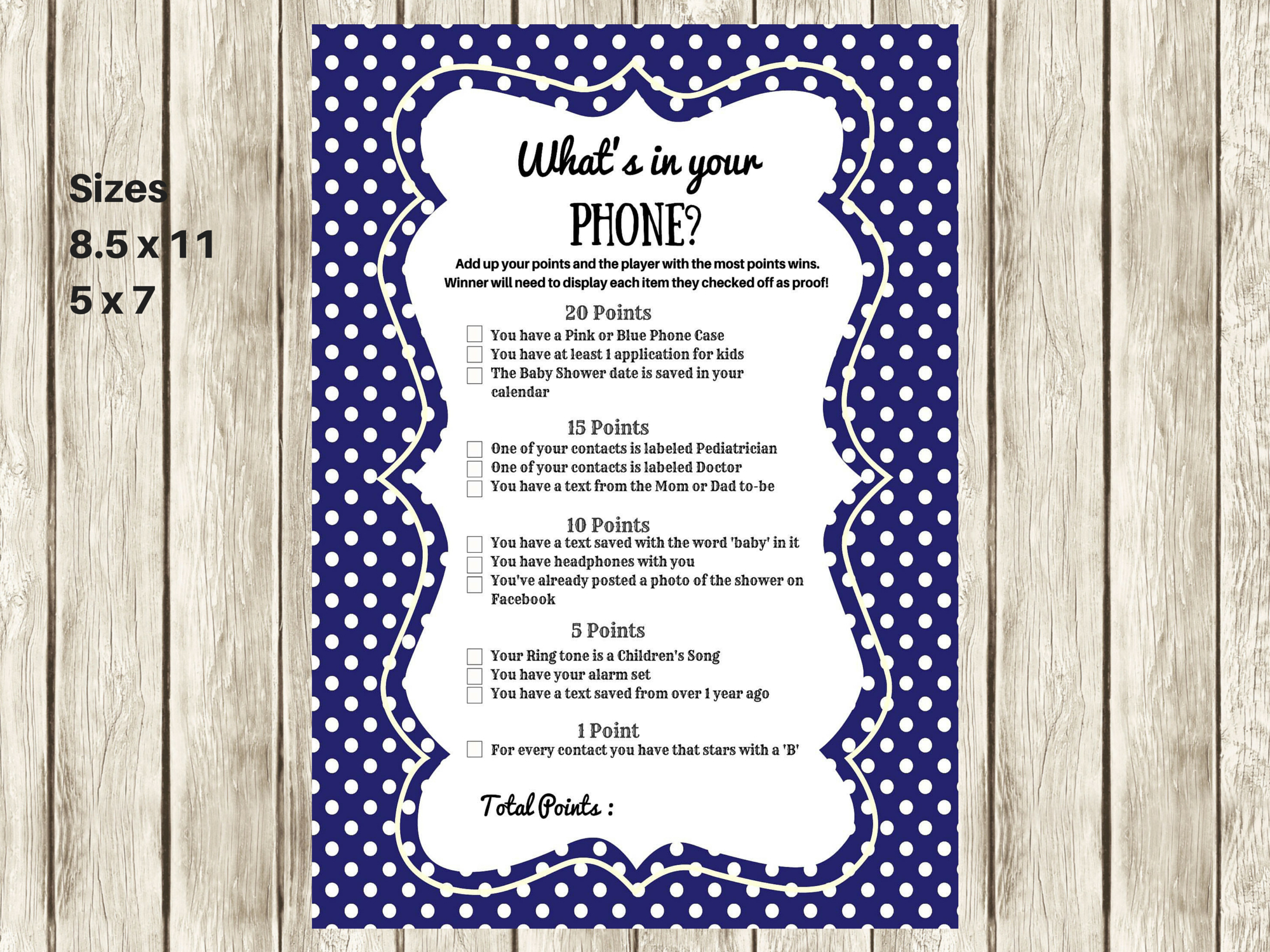 Navy Modern What'S In Your Cellphone Baby Shower Games regarding What's on Your Phone Game Free Printable
