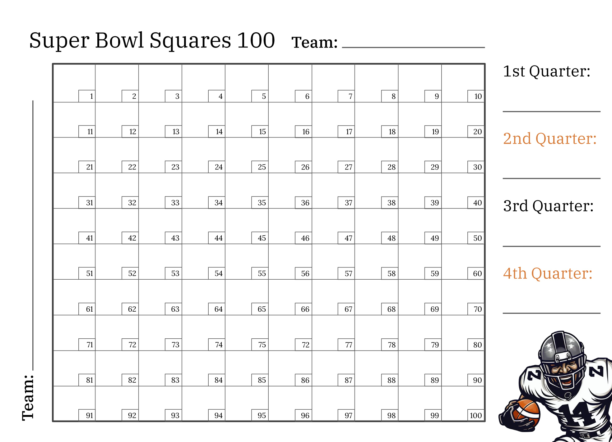 Nfl Football Squares Free Google Docs Template - Gdoc.io inside Printable Super Bowl Squares With Numbers
