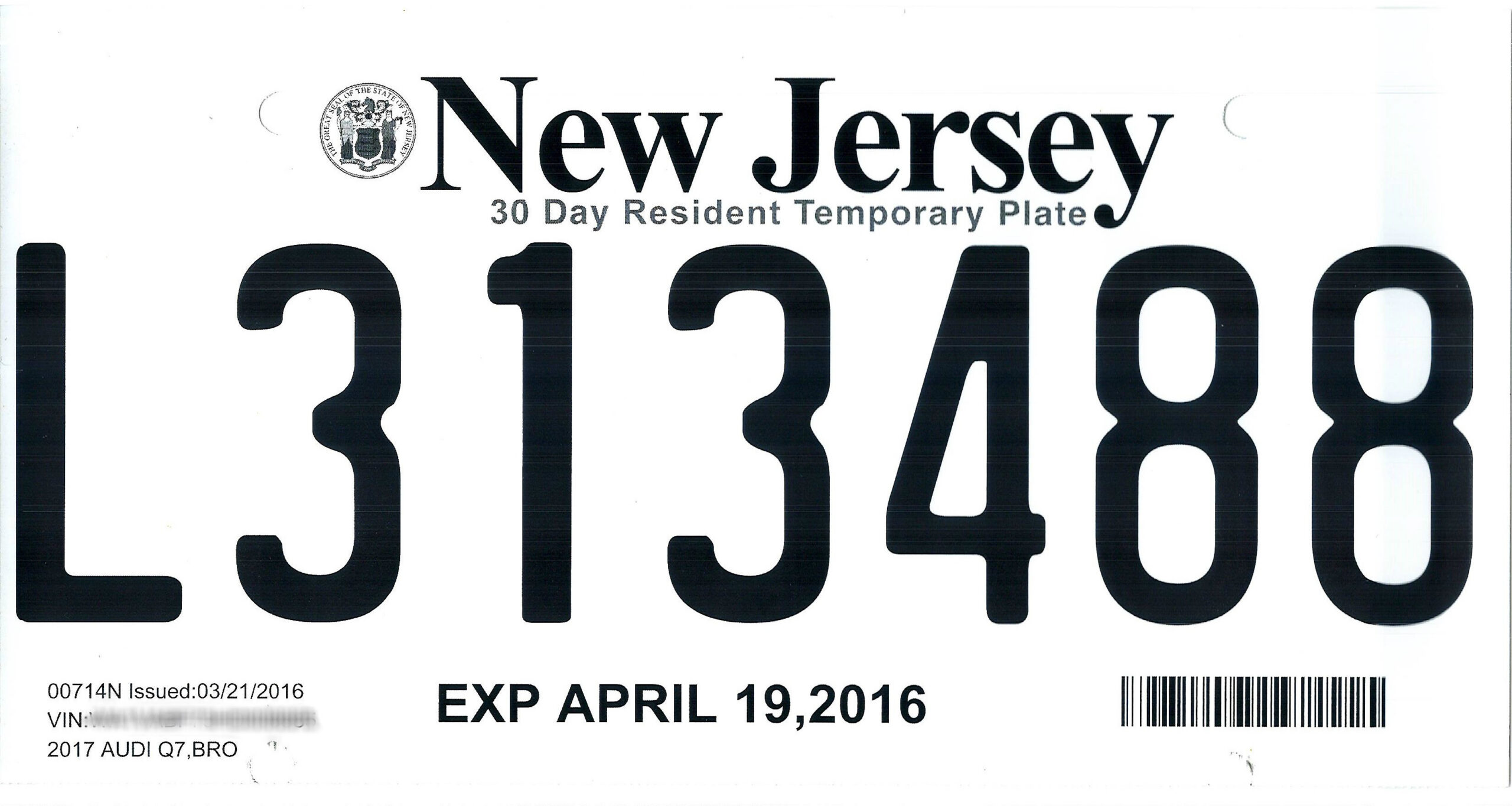 Nj License Plate Template for Printable Temporary License Plate Nj