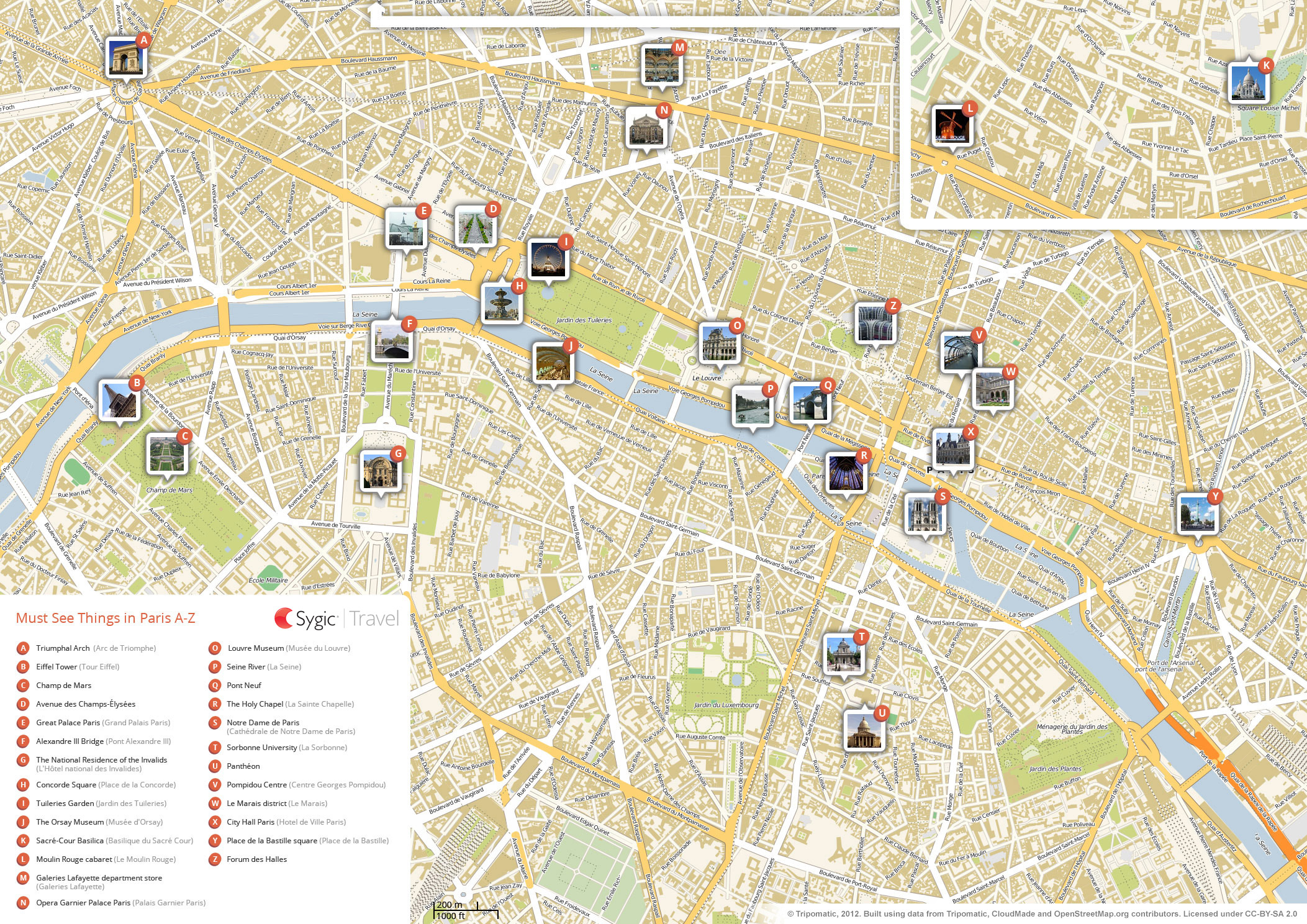 Paris Printable Tourist Map | Tripomatic throughout Paris Printable Maps For Tourists