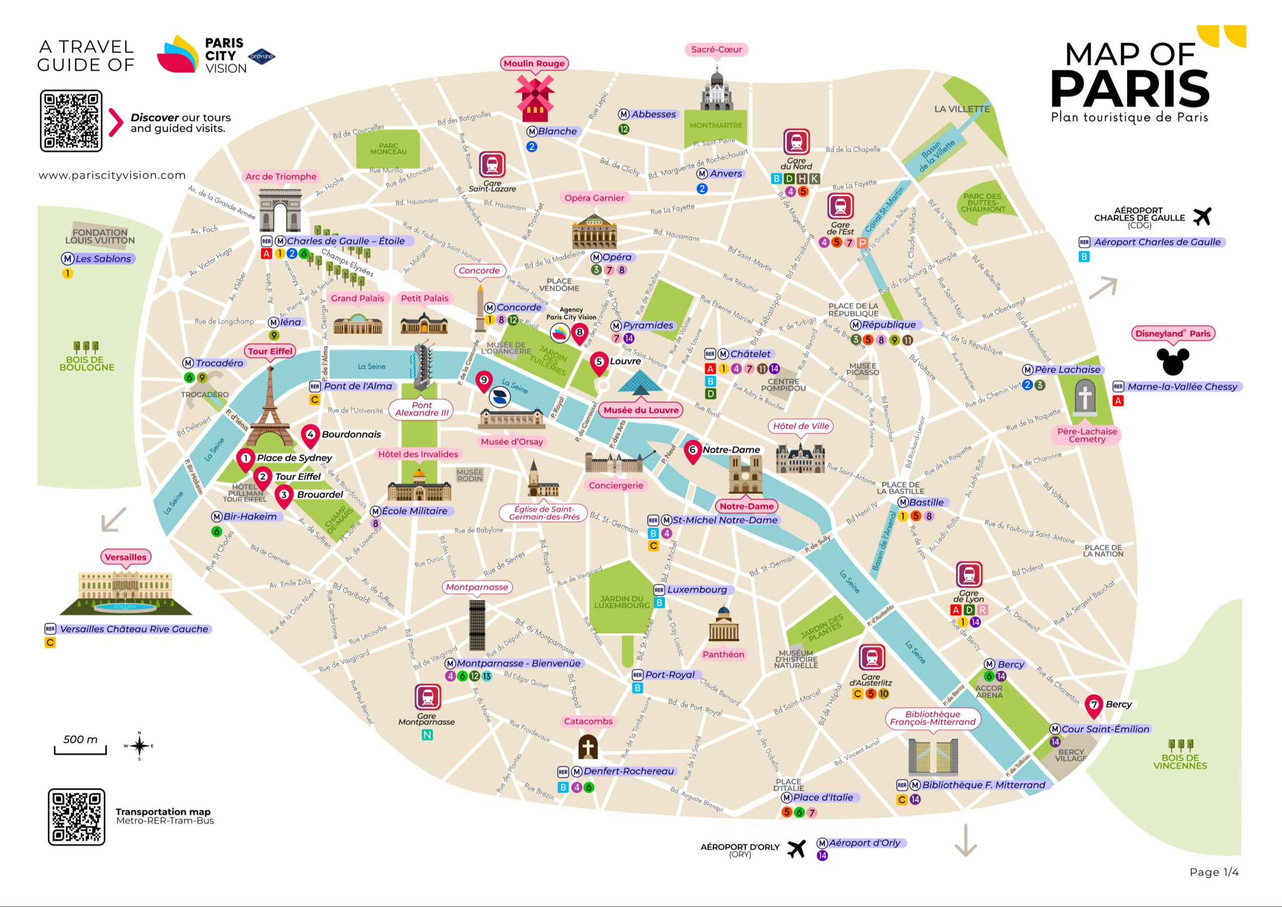 Paris Tourist Map: Downloadable Map - Pariscityvision within Paris Printable Maps For Tourists