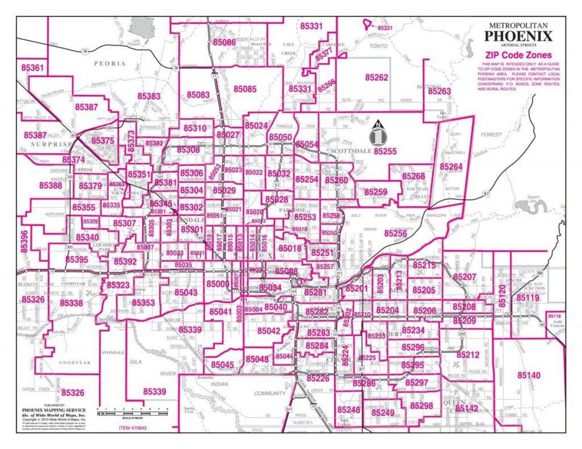 Phoenix Zip Code Map - Zip Code Map Of Phoenix (Arizona - Usa) intended for Printable Arizona Zip Code Map