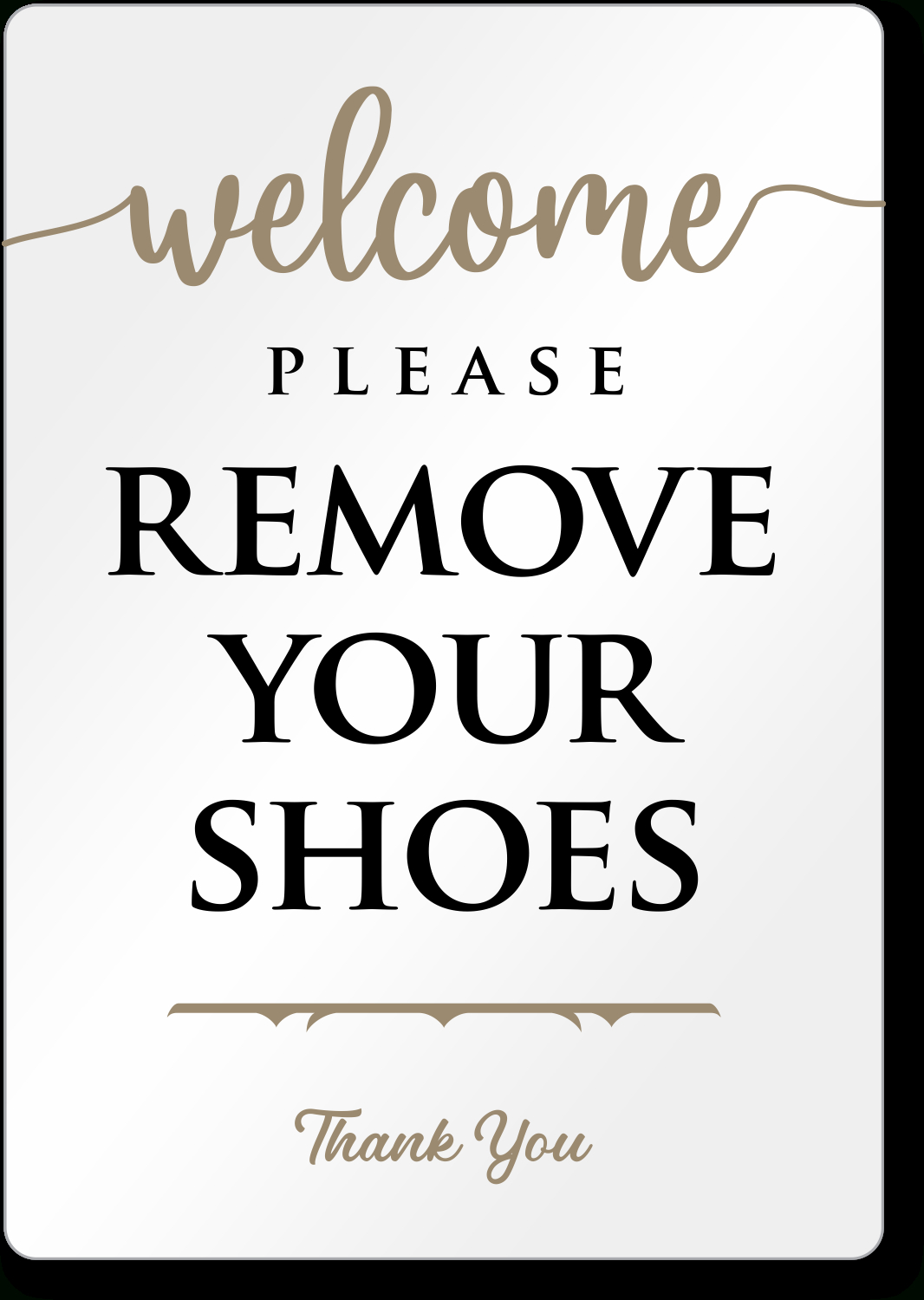 Please Remove Your Shoes Airbnb Sign, Sku: Se-7614 pertaining to Remove Your Shoes Sign Printable