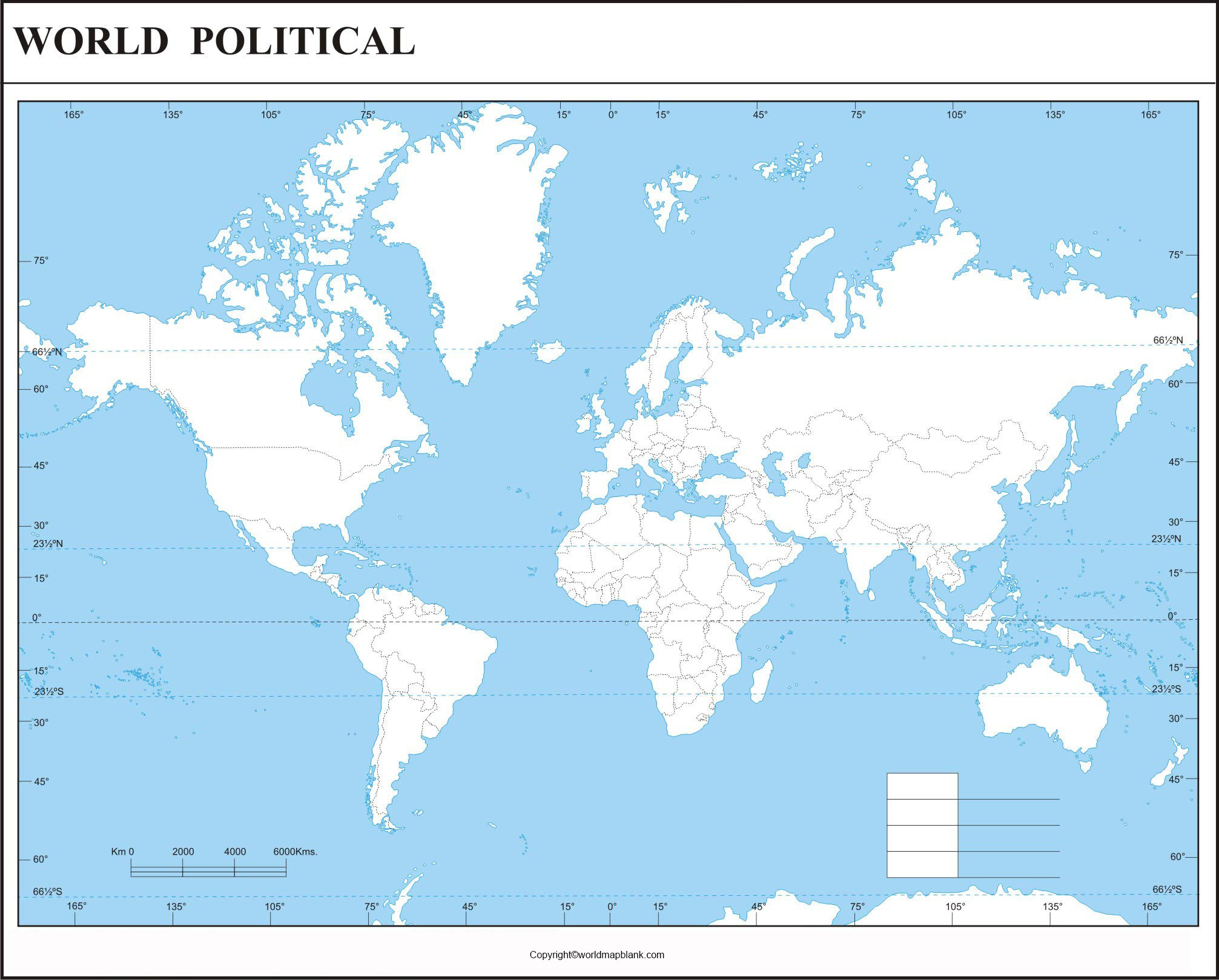 Political World Map – Printable Map Of The World [Pdf] inside Printable Outline Map of the World