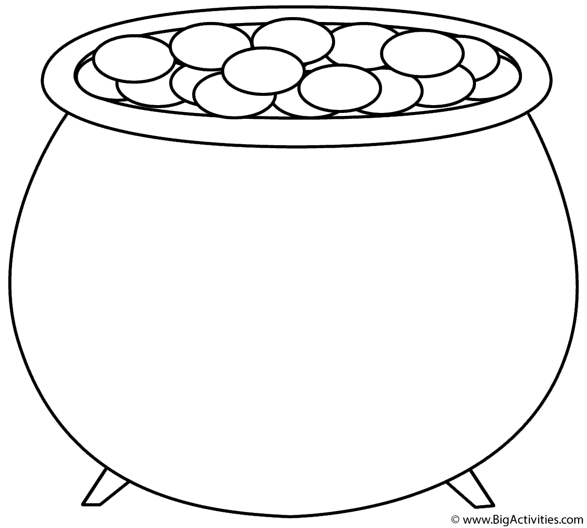 Pot Of Gold - Coloring Page (St. Patrick'S Day) regarding Pot of Gold Printable Image