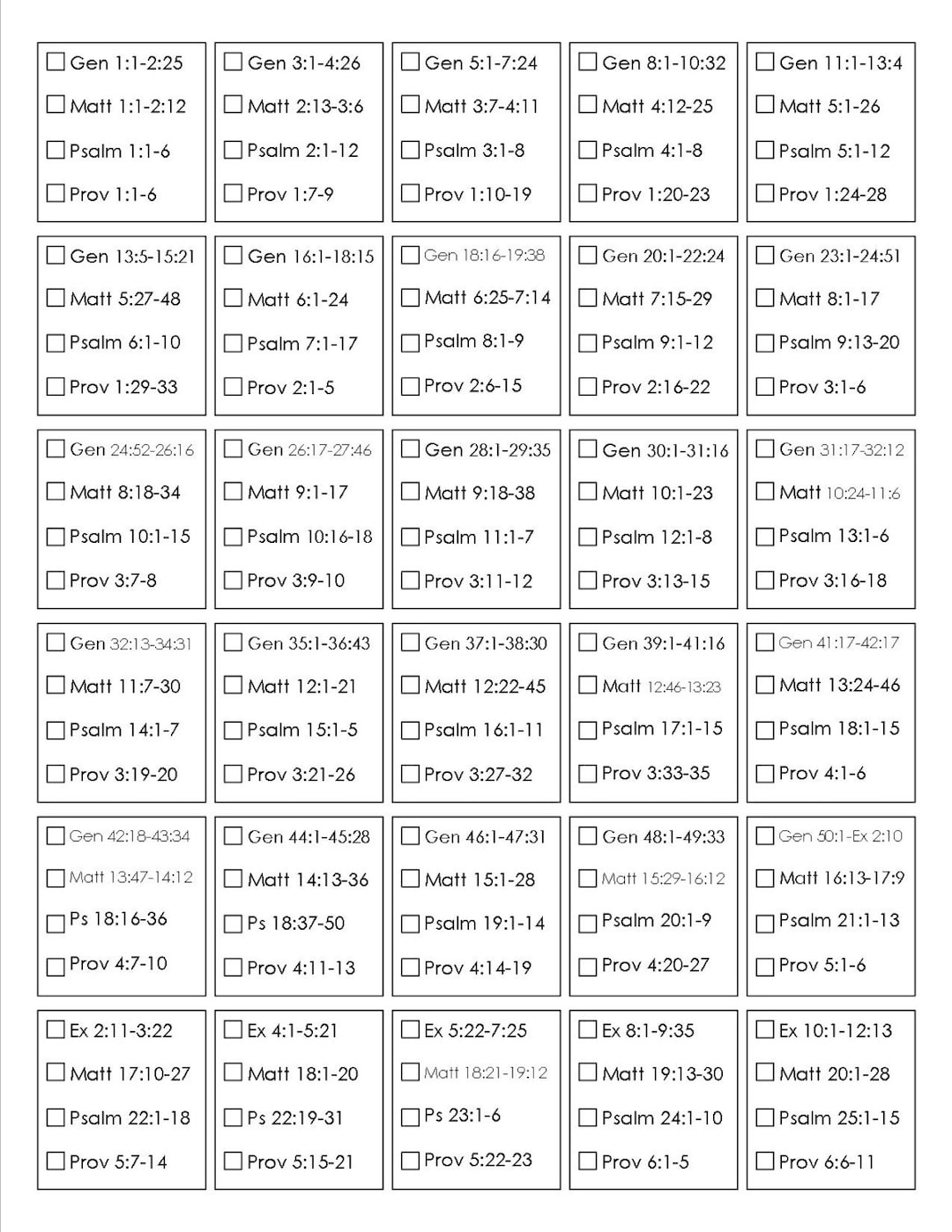 Printable Bible Reading Plan | Read The Bible In One Year - Etsy with Bible Reading Plan For One Year Printable