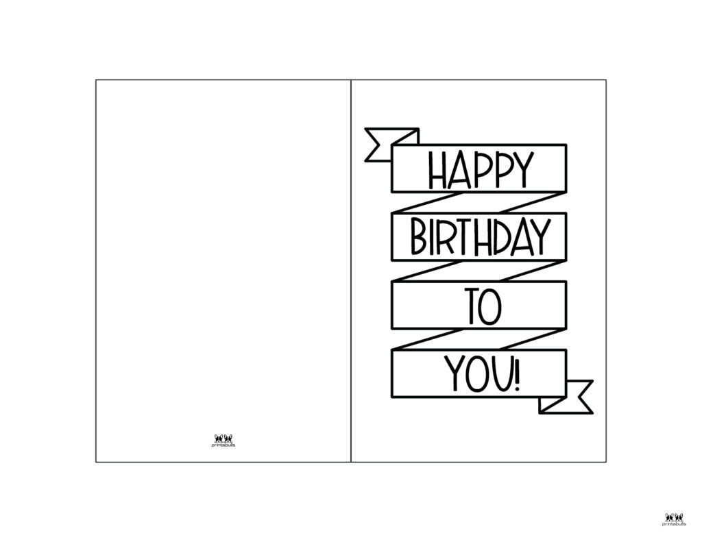 Printable Birthday Cards - 110 Free Birthday Cards | Printabulls inside Black and White Printable Birthday Cards