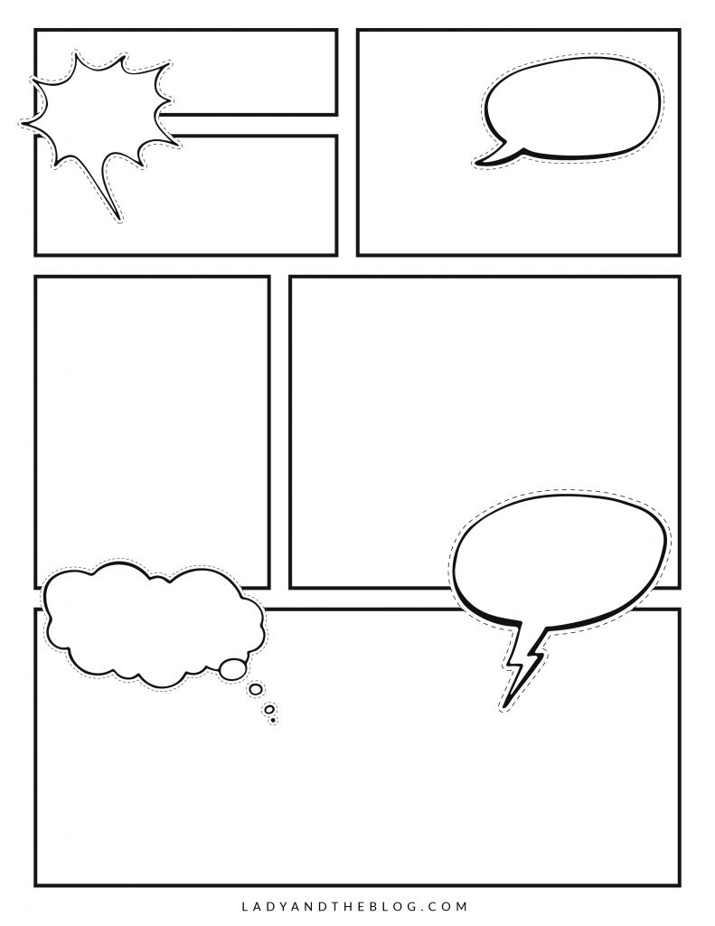 Printable Blank Comic Book Template - Make Your Own Comic Books in Blank Comic Book Pages Printable