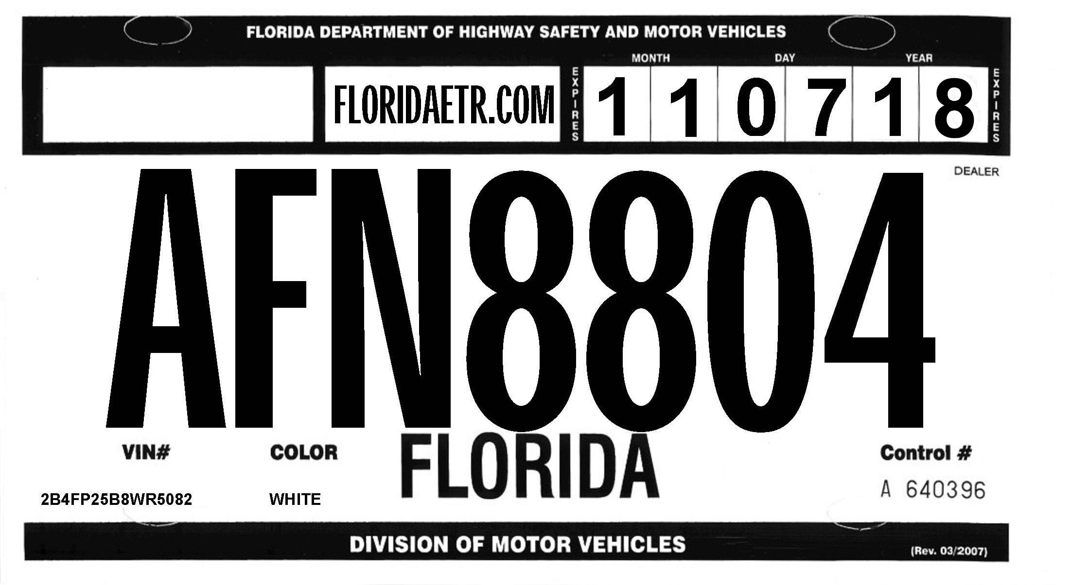 Printable Blank Florida Temporary Tag | Www.lx.iriss.uk with Printable Blank Florida Temporary Tag