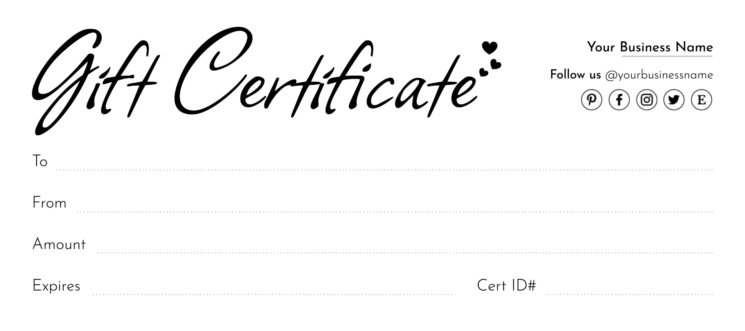 Printable Blank Gift Certificate Free Google Docs Template - Gdoc.io in Free Printable Template For Gift Certificate
