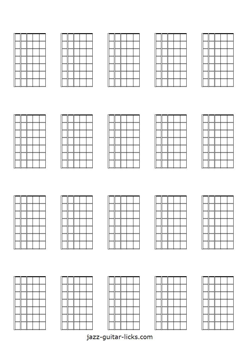 Printable Blank Guitar Neck Diagrams - Chord & Scale Charts in Guitar Chord Chart Blank Printable