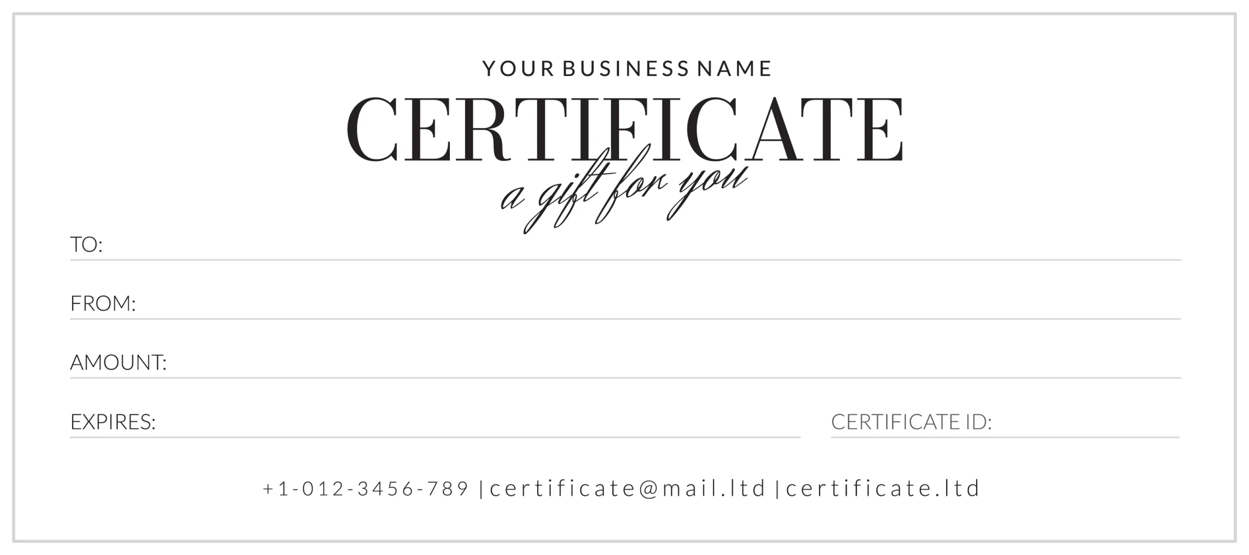 Printable Business Gift Certificate Free Google Docs Template with Free Printable Template For Gift Certificate