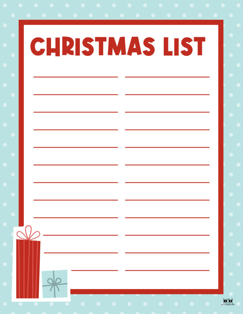 Printable Christmas Lists - 50 Free Printables | Printabulls pertaining to Christmas Wish List Free Printable
