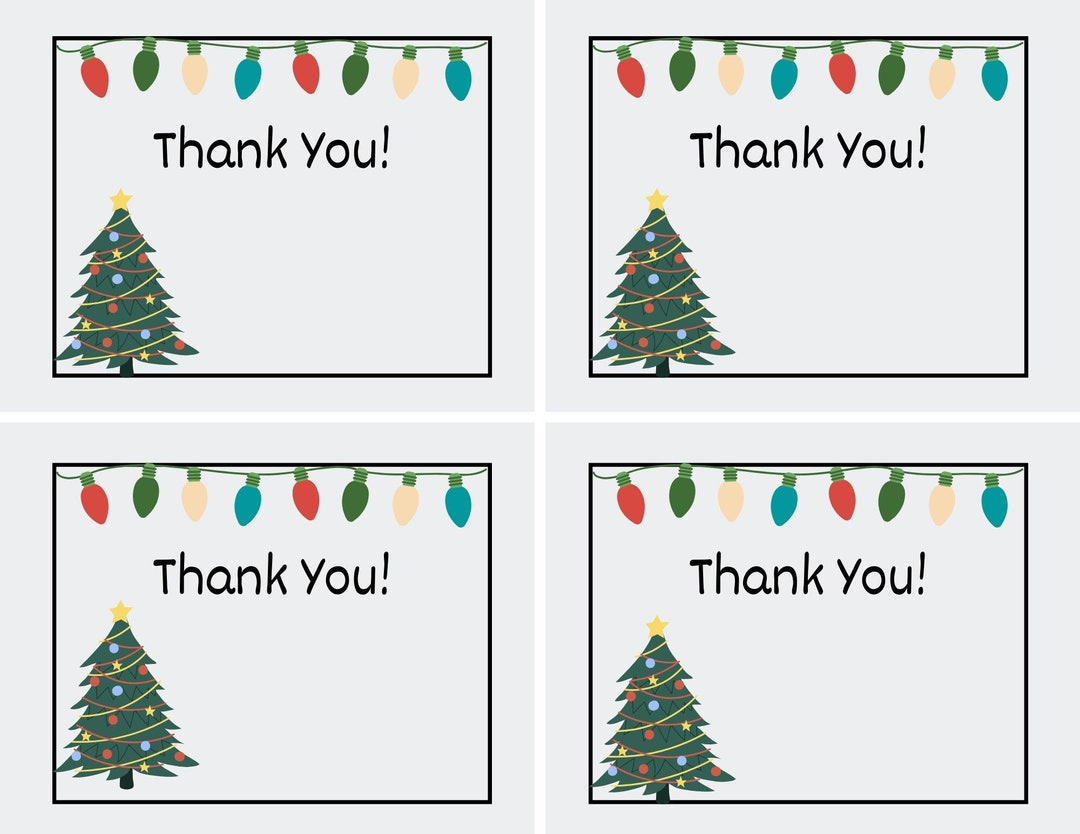 Printable Christmas Thank You Cards For Teachers, Students, Or with Christmas Thank You Notes Printable