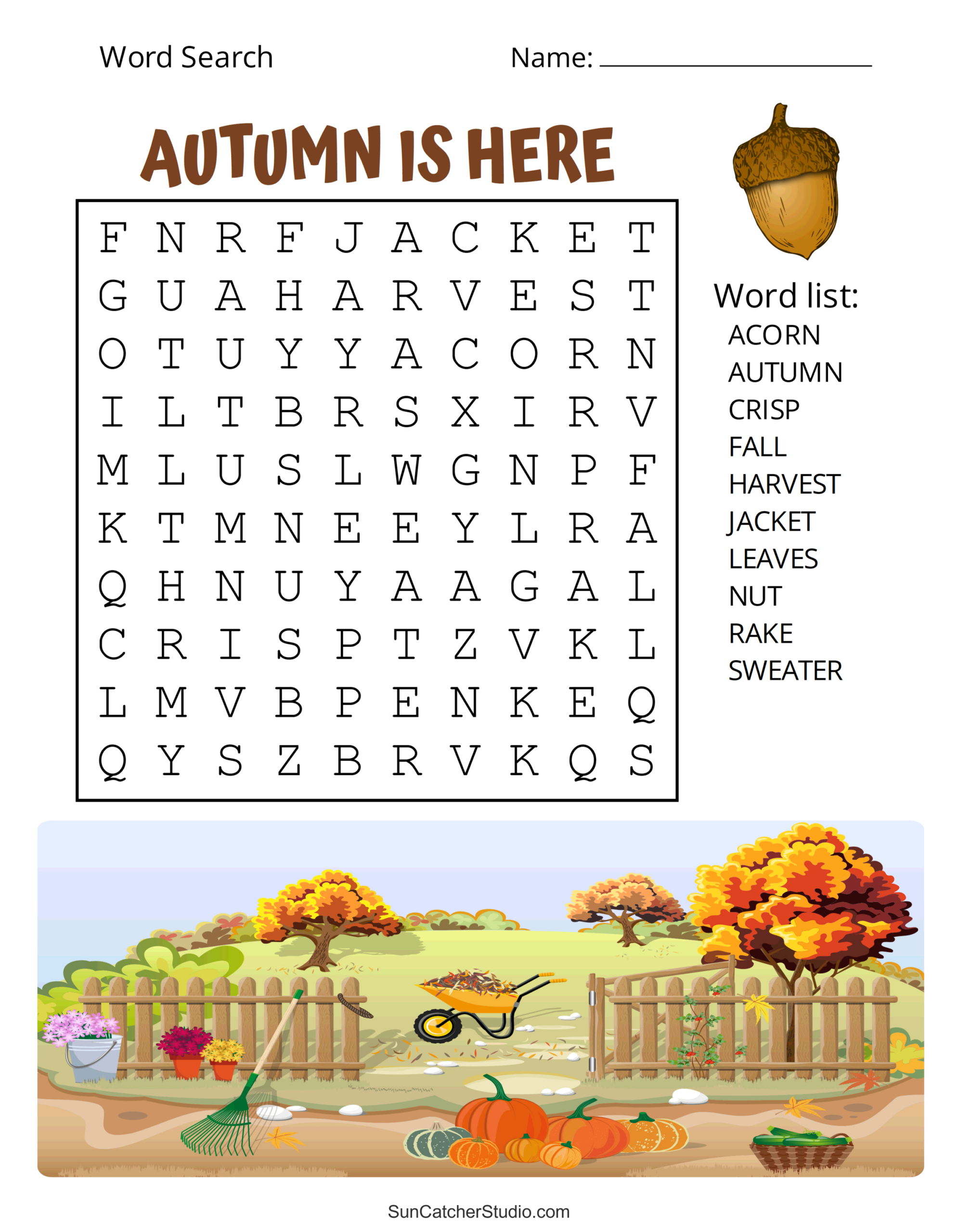Printable Fall Word Search Puzzles (Autumn Word Search) – Free regarding Fall Word Search Free Printable