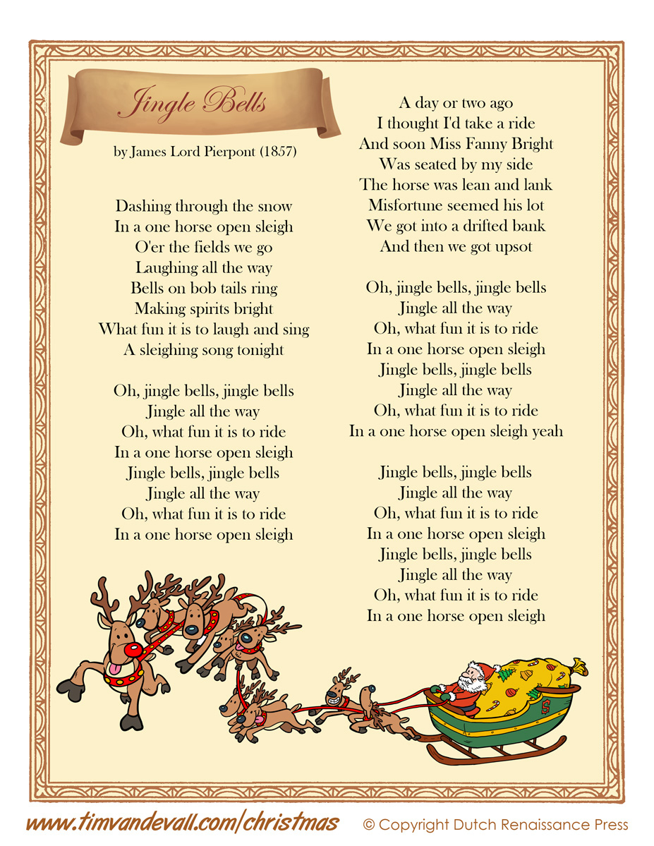 Printable Jingle Bells Lyrics | Christmas Lyrics throughout Words To Jingle Bells Printable