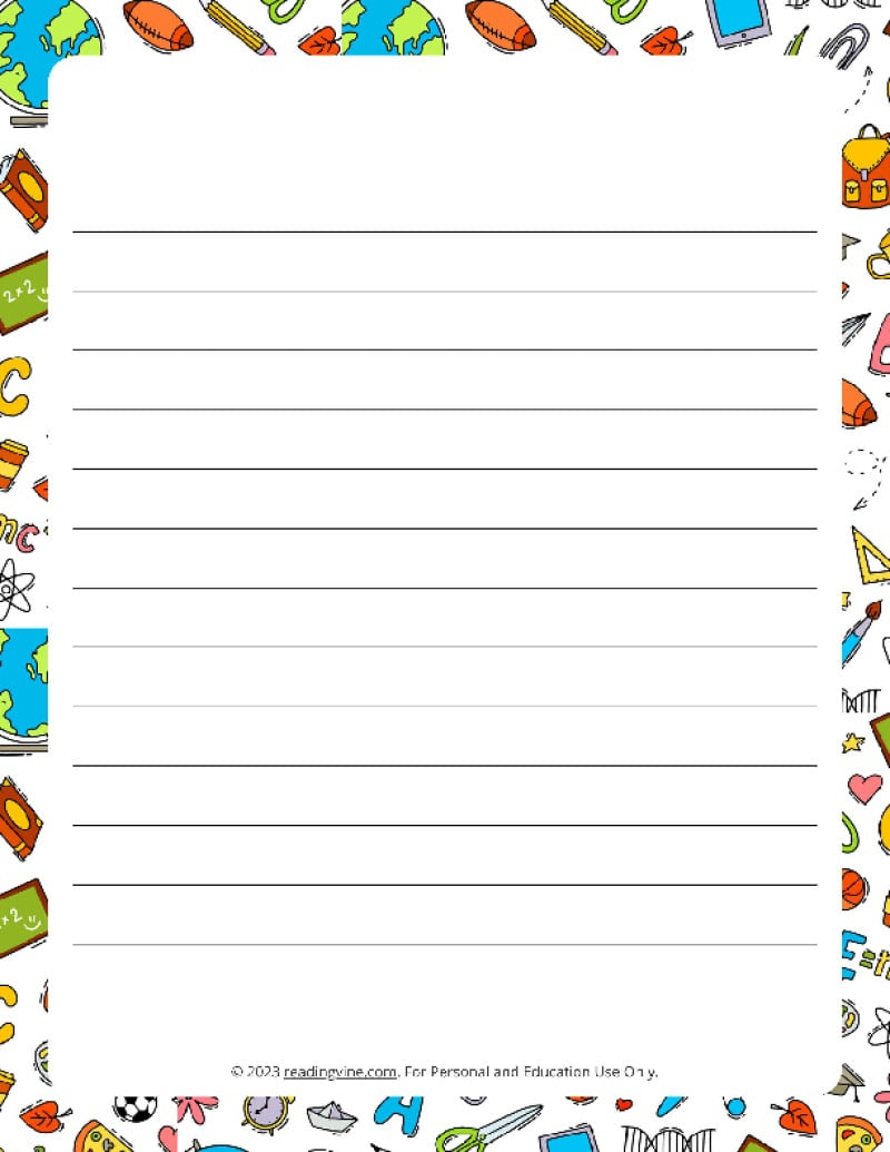 Printable Lined Paper - Over 100 Writing Paper Designs within Printable Paper with Lines For Writing
