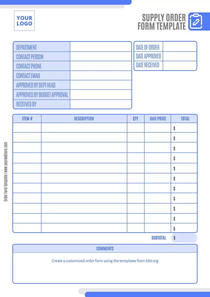 Printable Order Form Templates regarding Small Business Free Printable Order Forms