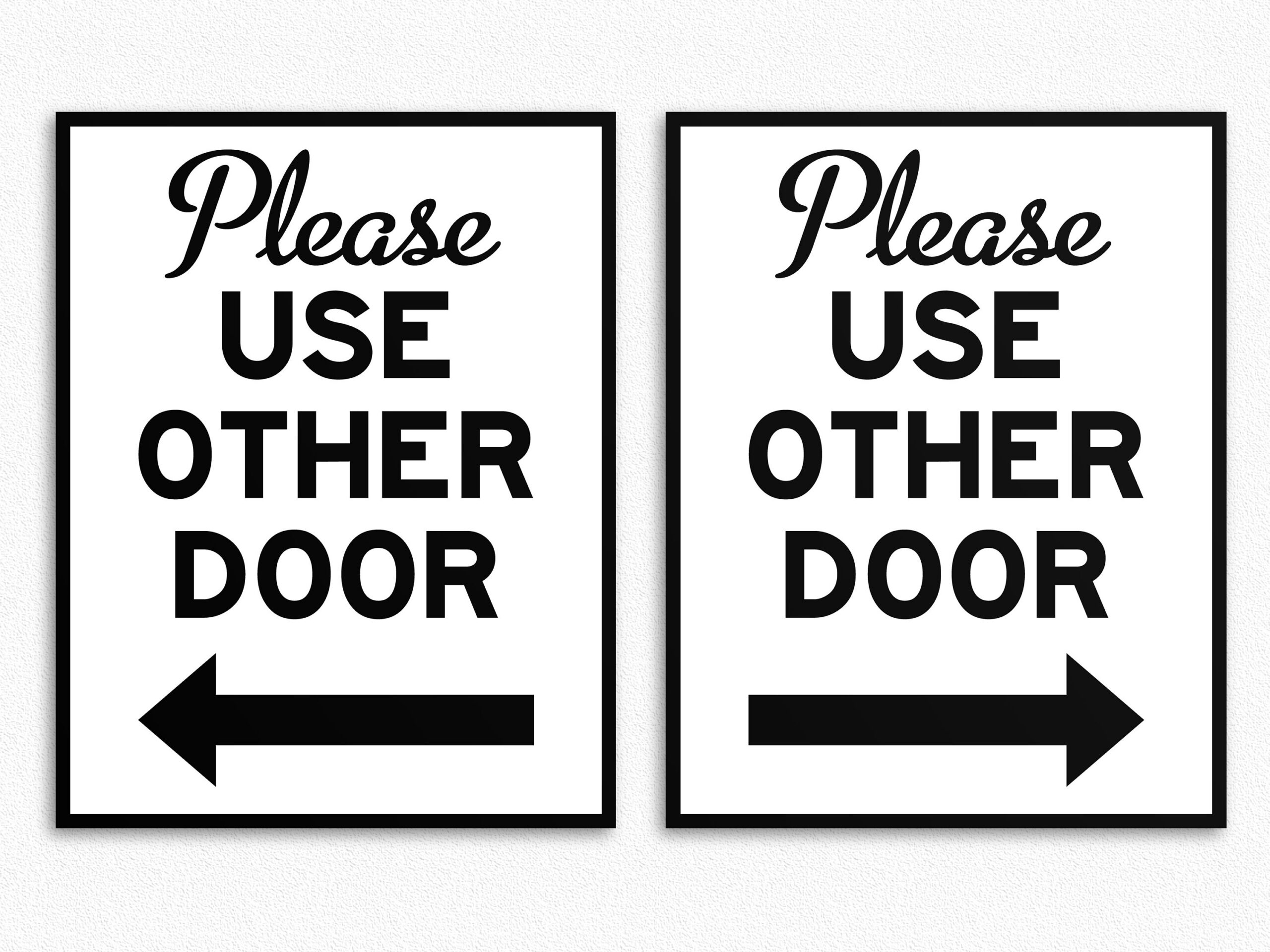 Printable Please Use Other Door Sign: Arrow Directional (Pdf for Use Other Door Sign Printable