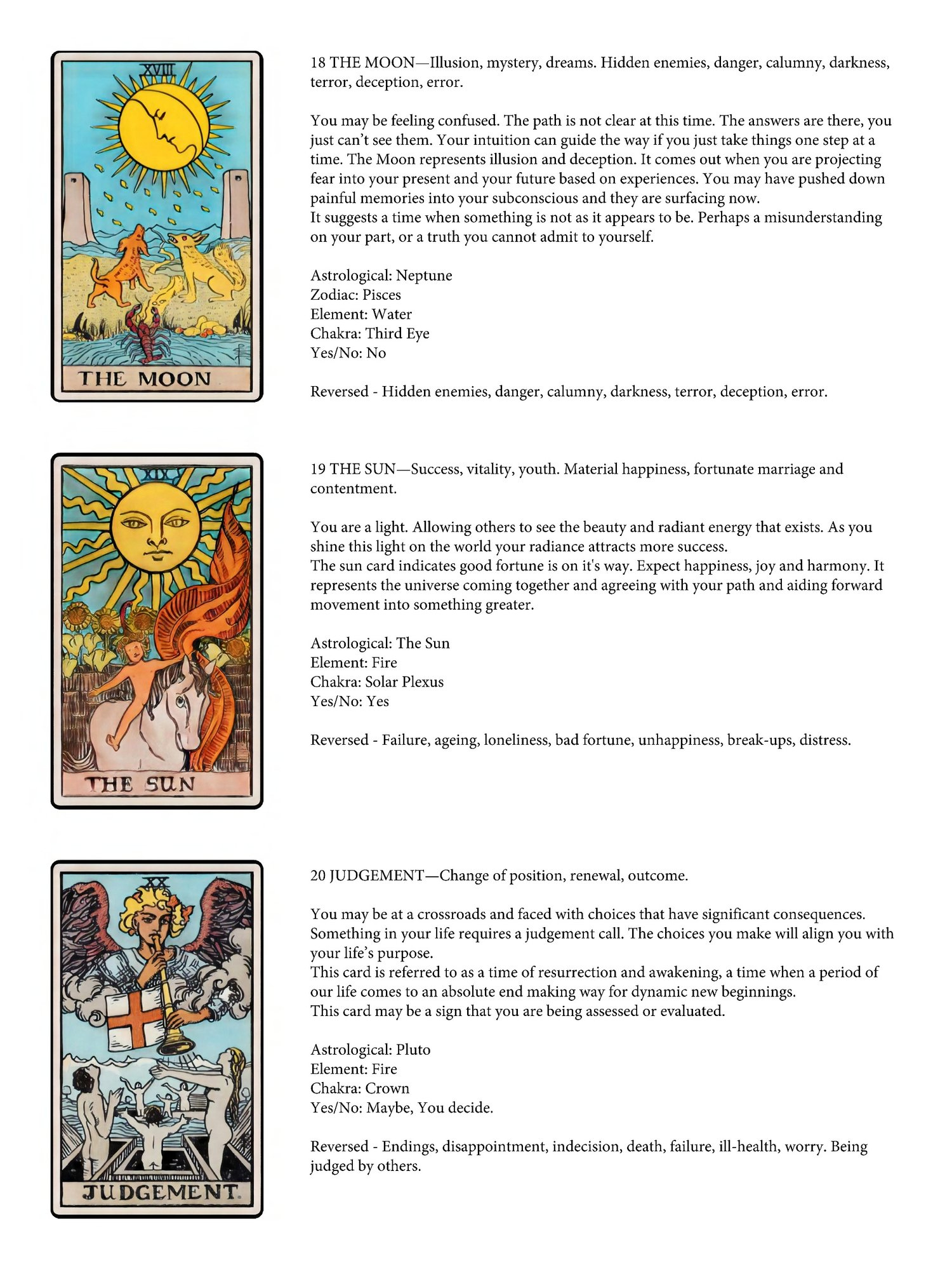 Printable Tarot Cards And Guidebook - Worksheets Library within Free Printable Tarot Cards With Meanings