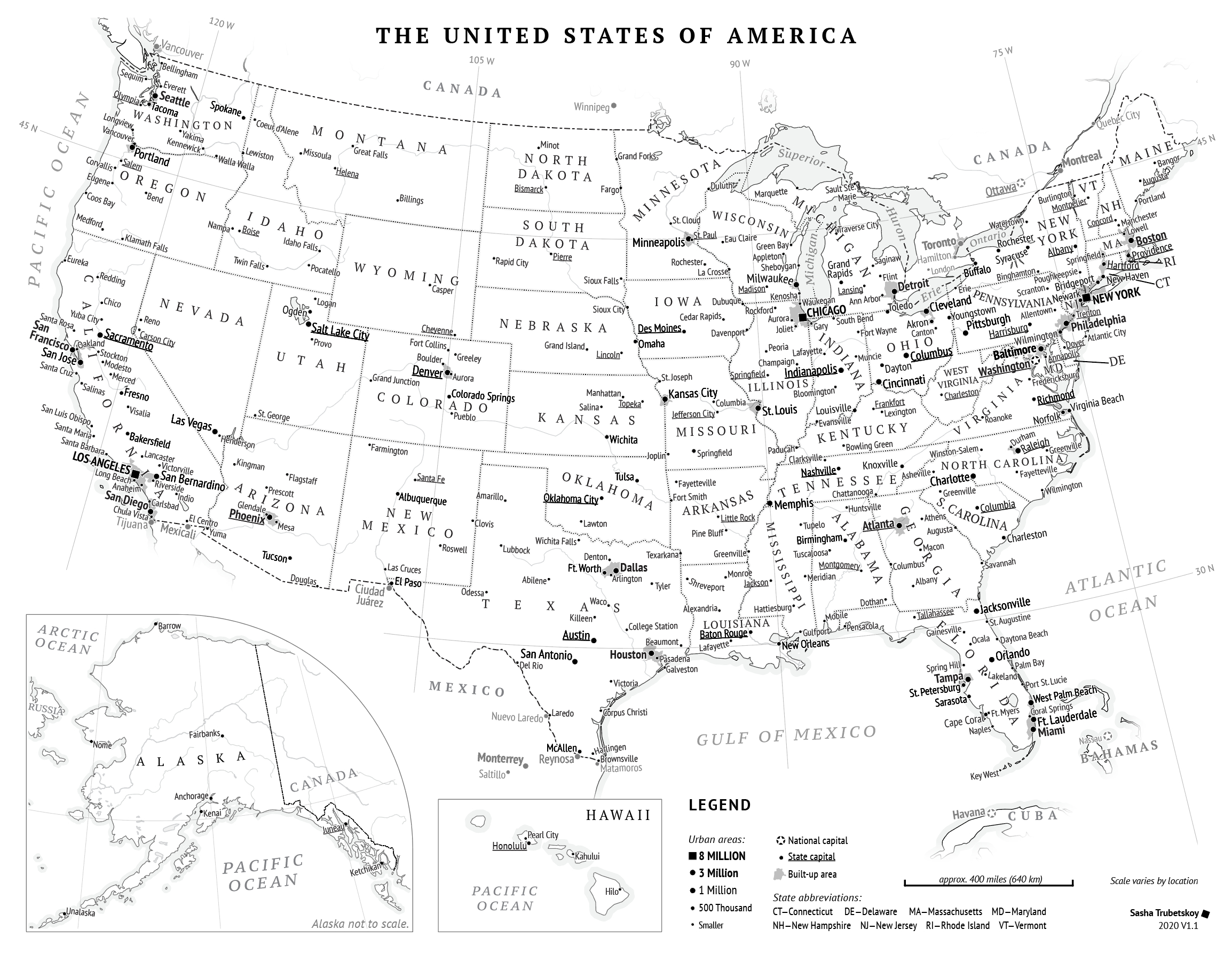 Printable United States Map | Sasha Trubetskoy with regard to Map Of The United States Printable