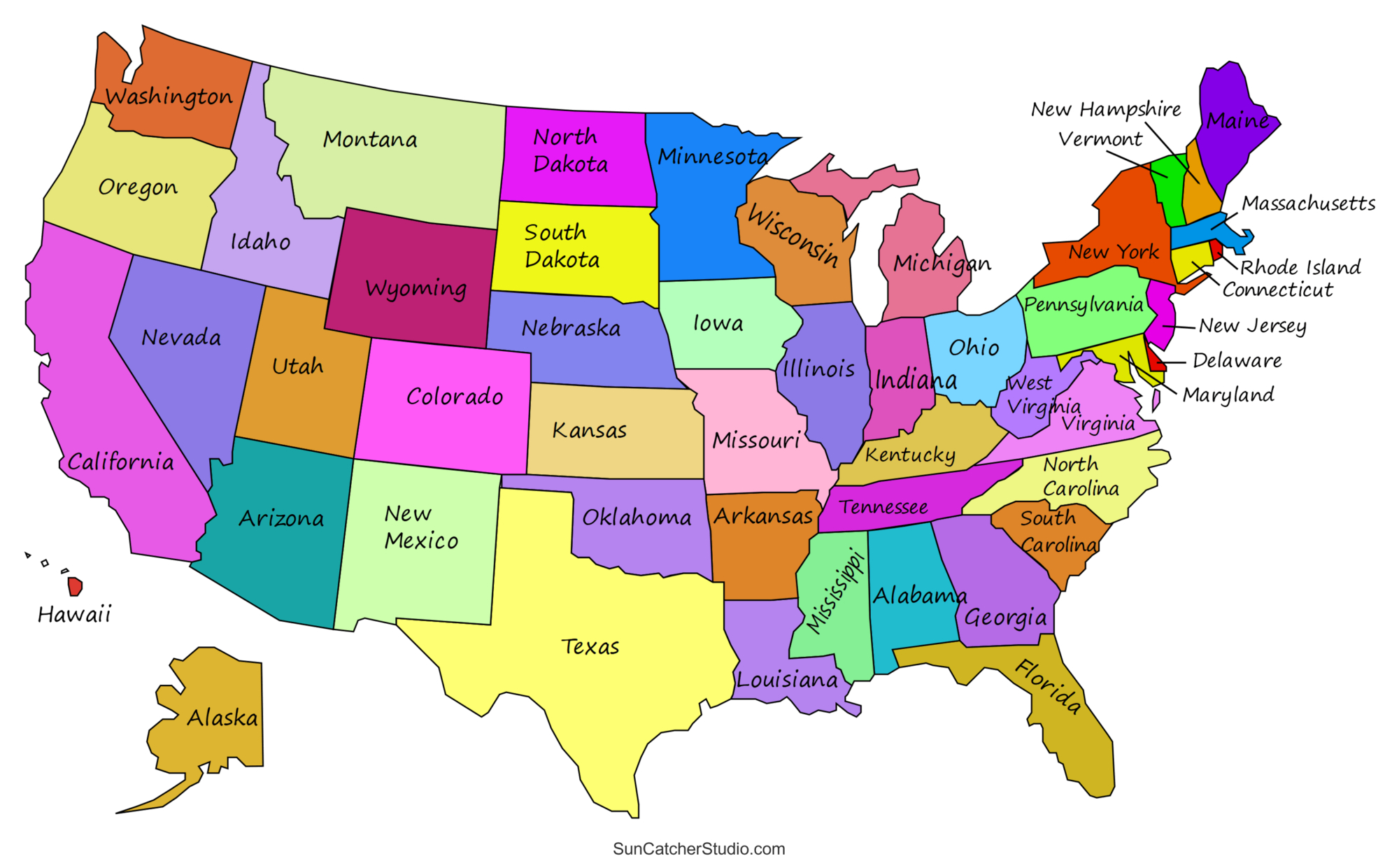 Printable Us Maps With States (Usa, United States, America) – Diy pertaining to Us Map with State Names Printable