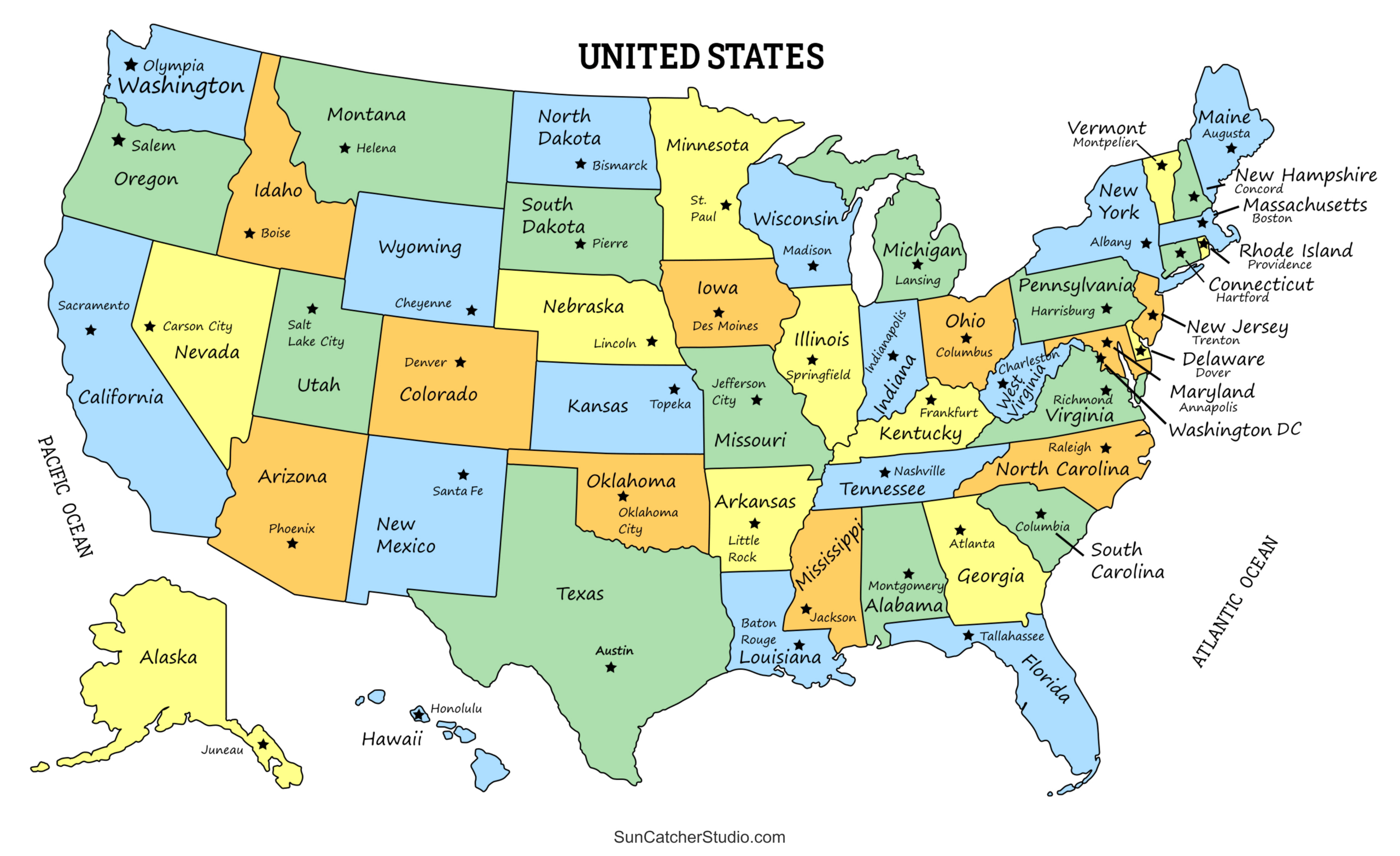 Printable Us Maps With States (Usa, United States, America) – Free intended for Us Map with State Names Printable