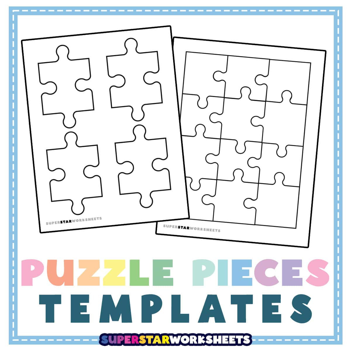 Puzzle Piece Template - Superstar Worksheets inside Fit Together Full Page Printable Puzzle Piece Template