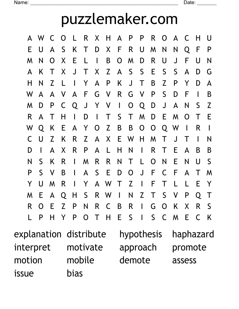 Puzzlemaker Word Search - Wordmint intended for Crossword Puzzle Maker Printable and Free