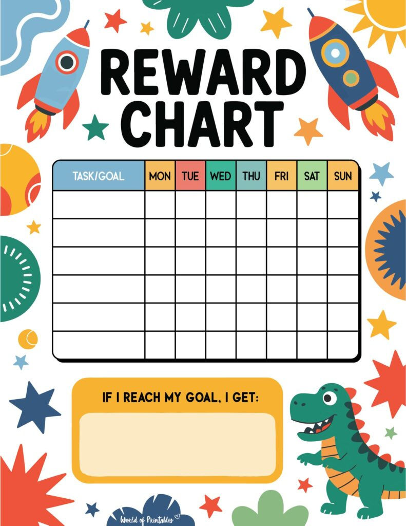 Rewards Chart Printable - 20+ Free Templates! - World Of Printables intended for Reward Chart Stickers Free Printable
